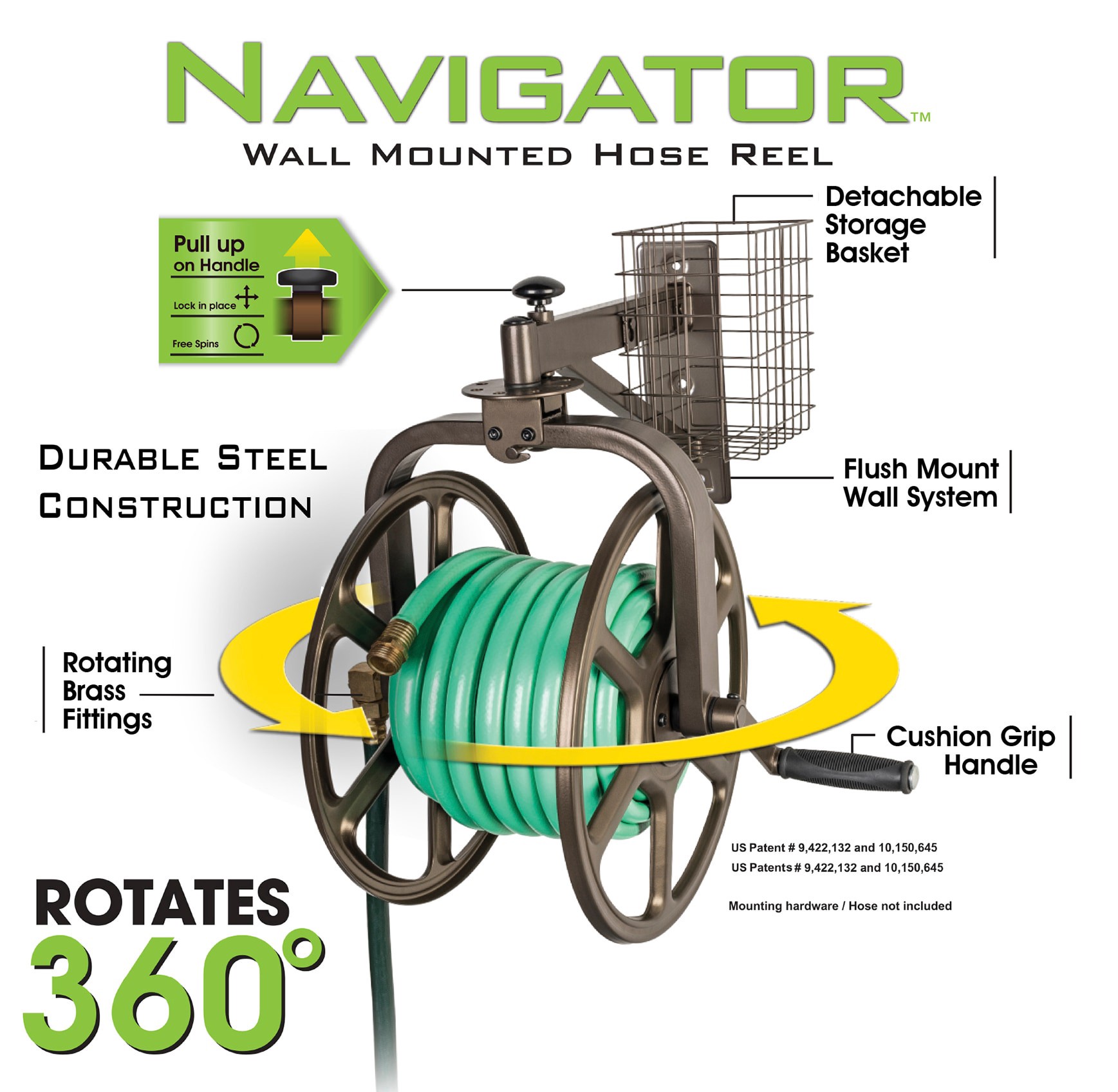 slide 4 of 6, Style Selections Steel 125-ft Wall-mount Hose Reel, 1 ct