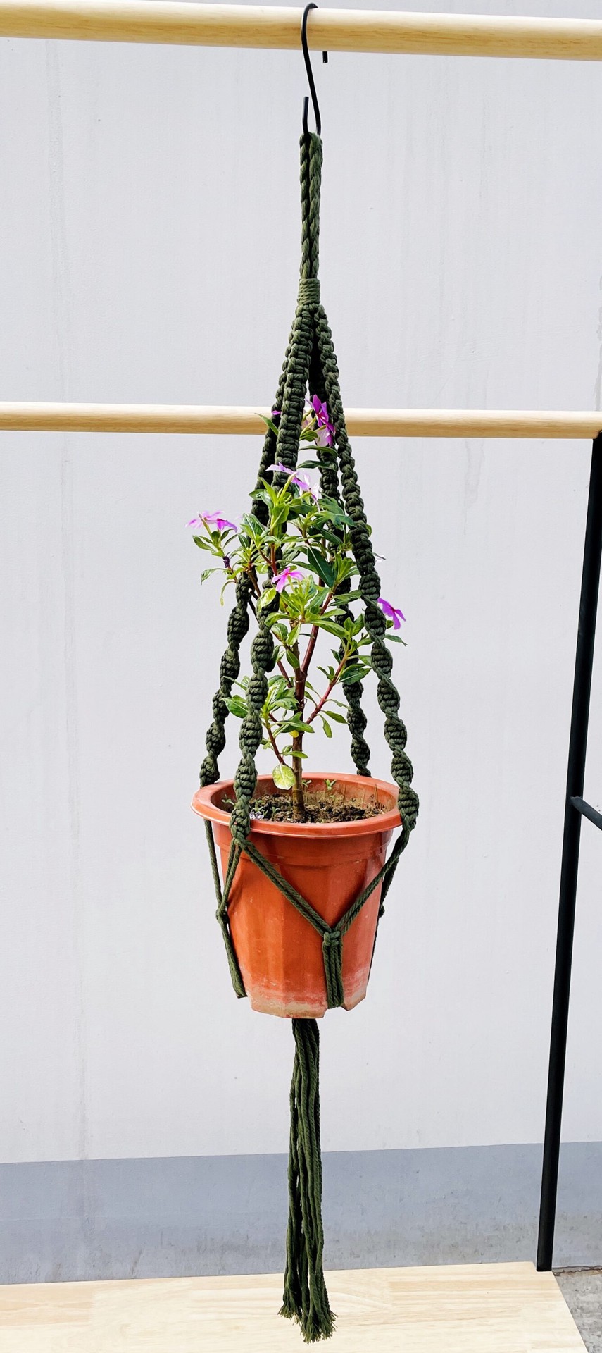 slide 2 of 6, allen + roth 43-in Green Macrame Plant hook(s), 1 ct