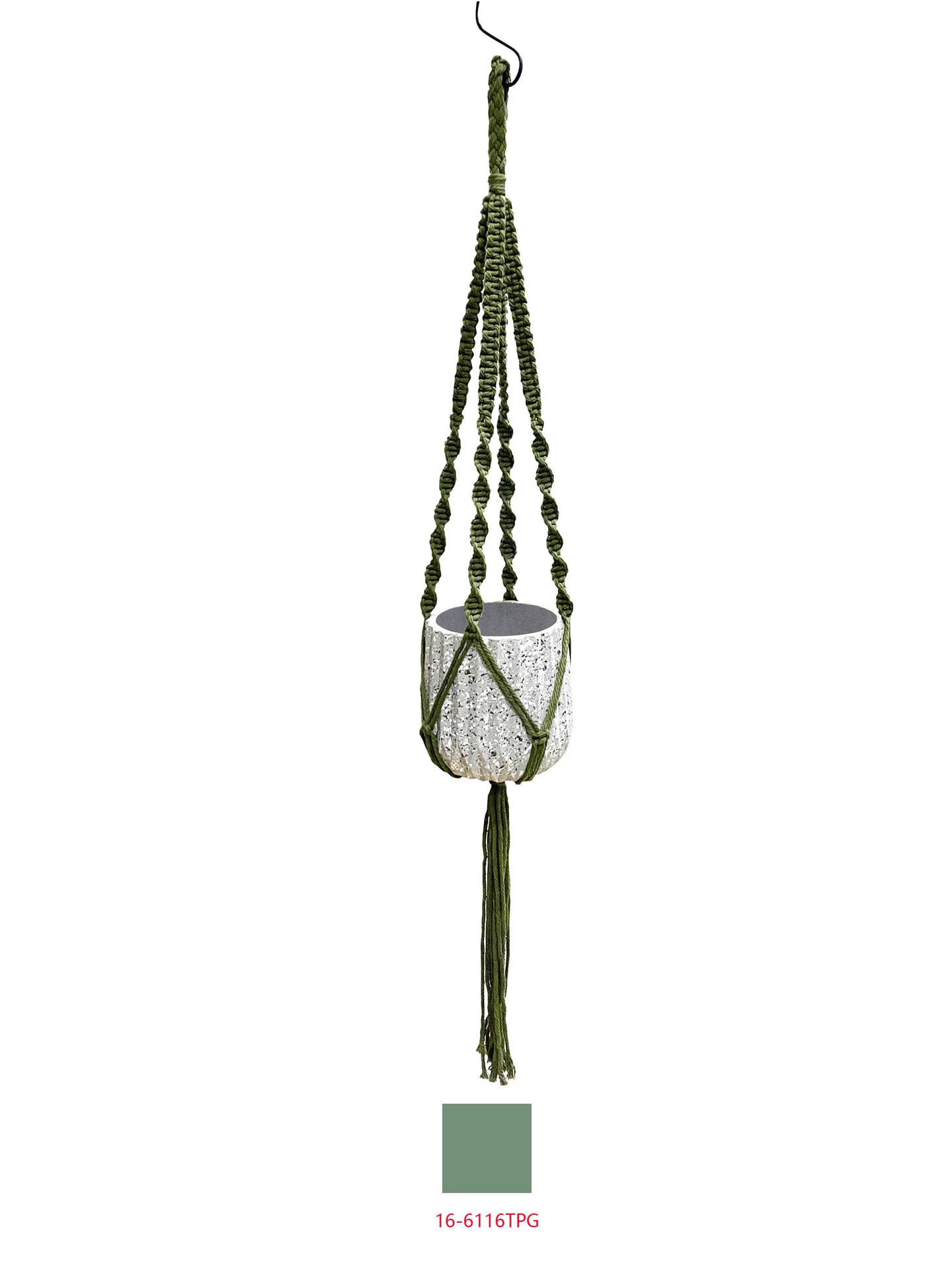 slide 1 of 6, allen + roth 43-in Green Macrame Plant hook(s), 1 ct