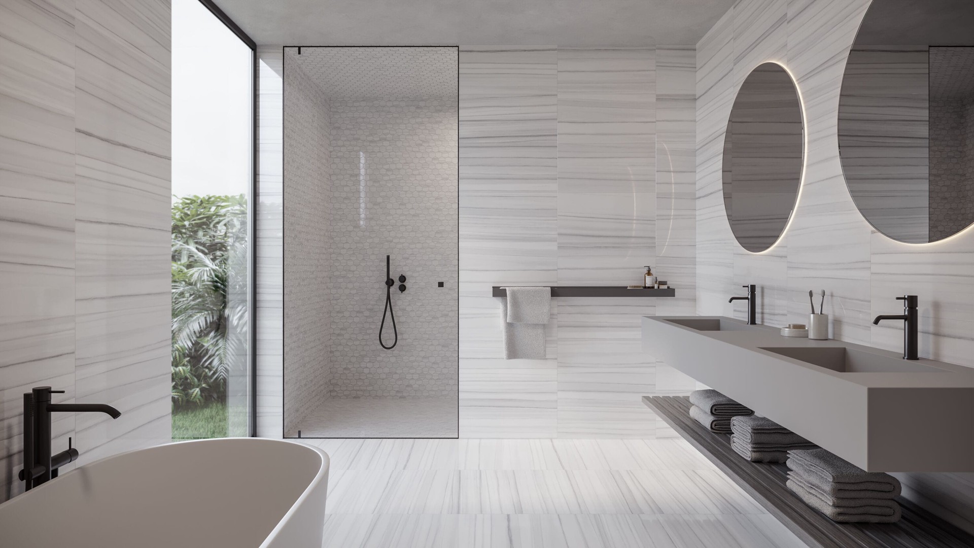 slide 6 of 6, Satori Zebrino Ash 3-in x 12-in Polished Porcelain Bullnose Tile, 1 ct