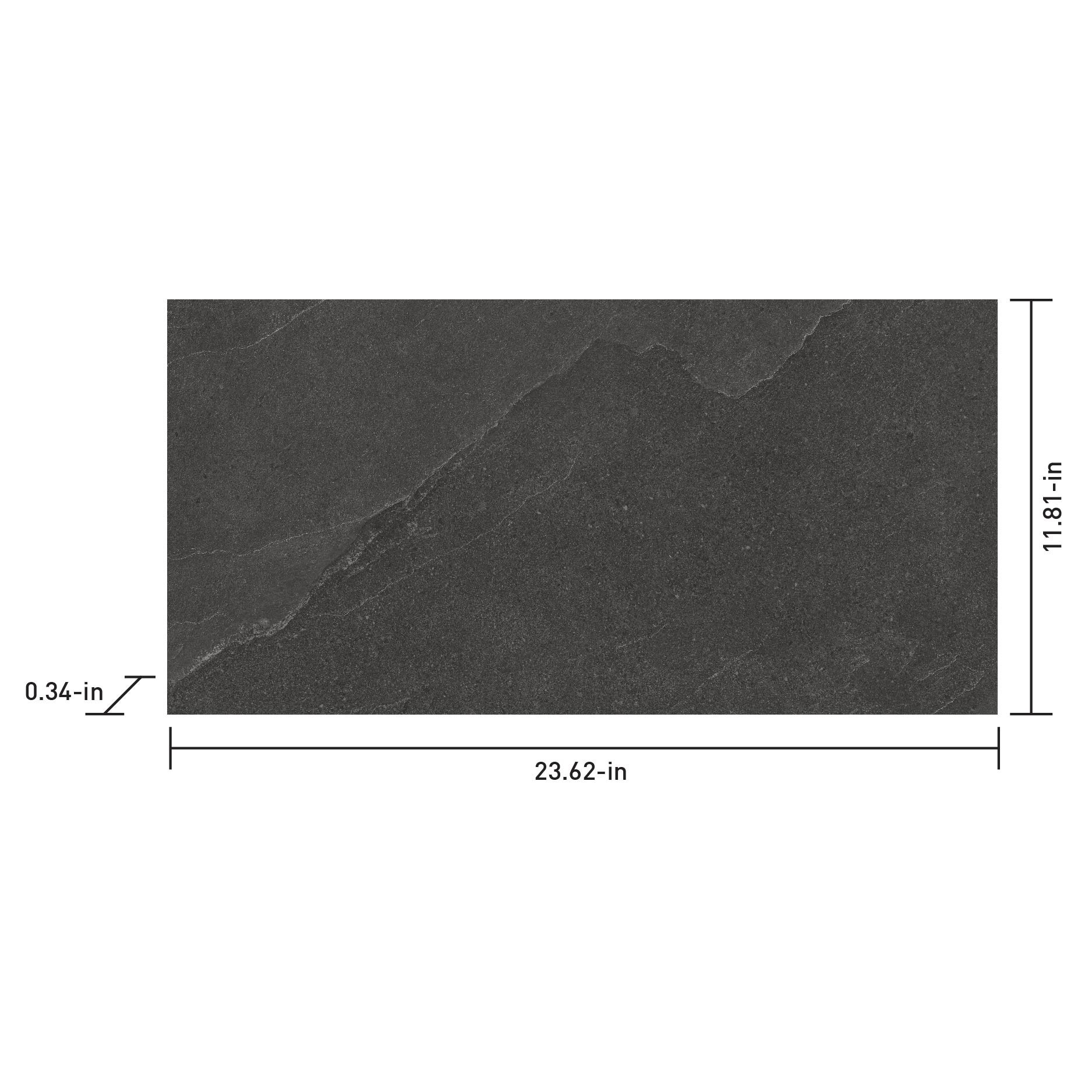 slide 5 of 6, Satori Gios Graphite 12-in x 24-in Matte Porcelain Floor and Wall Tile ( 1.93-sq ft Piece ), 1 ct