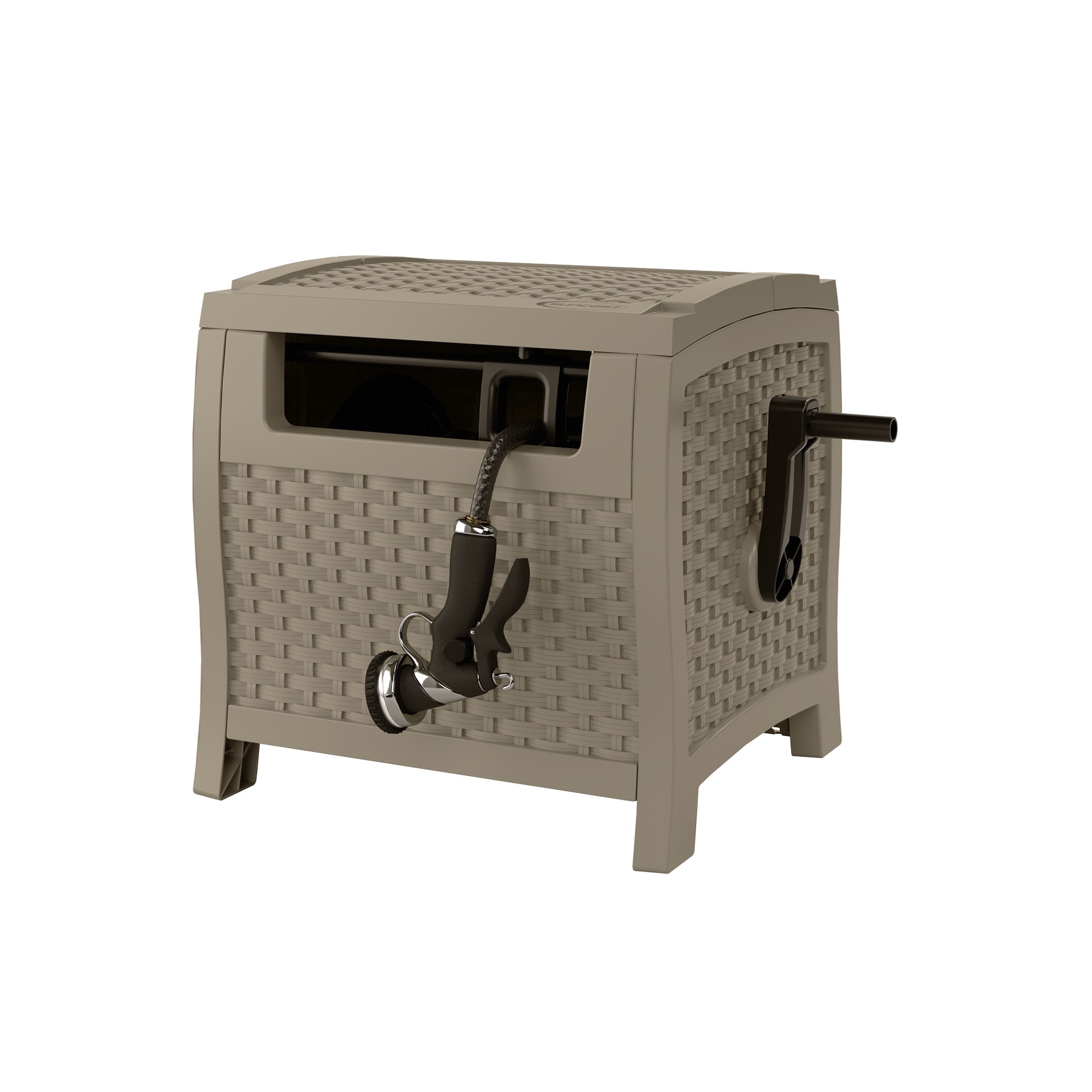 slide 6 of 6, Suncast Slide Trak Hideaway Plastic 175-ft Container Hose Reel, 1 ct