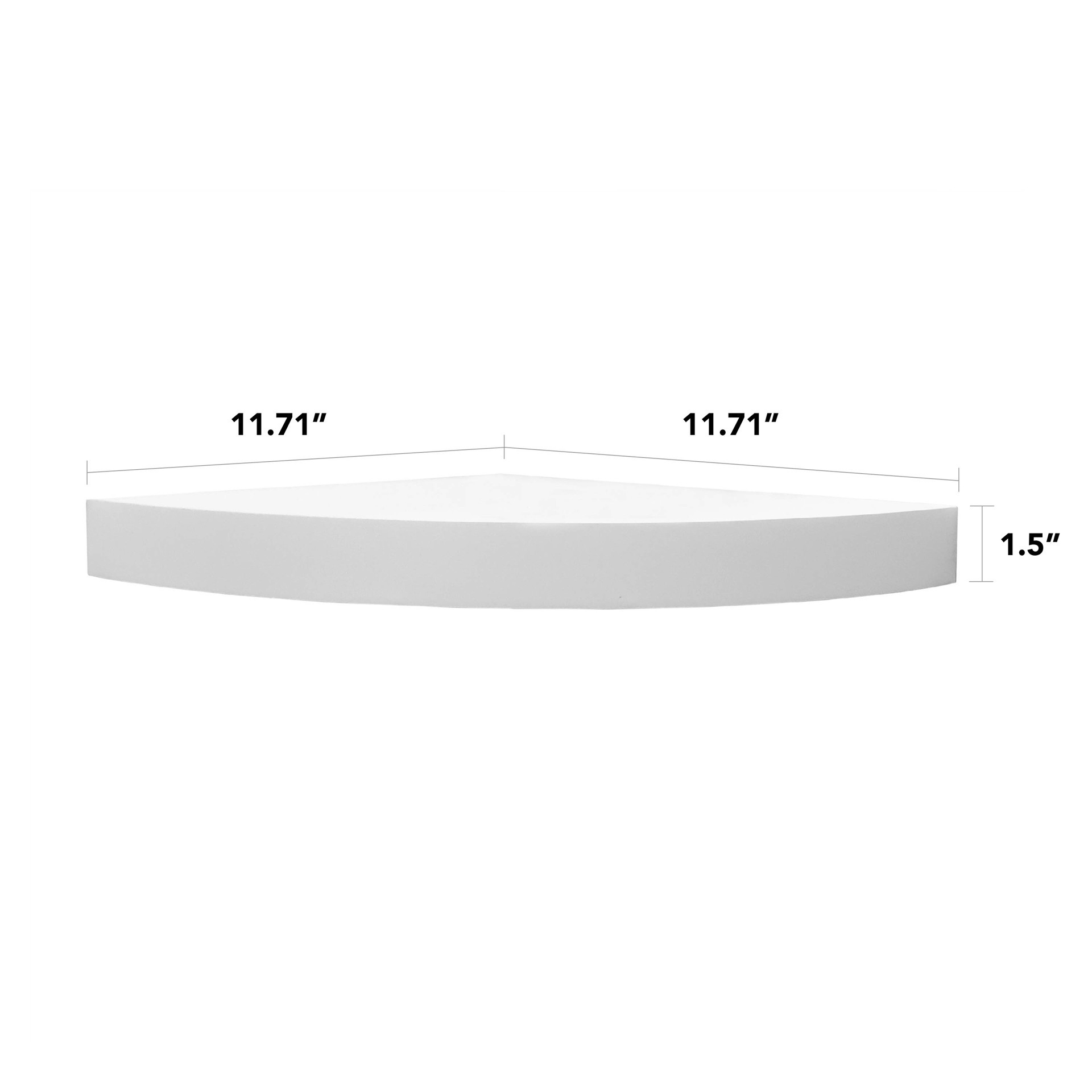 slide 3 of 6, Origin 21 11.71-in D x 11.71-in L White MDF Angular Corner Floating shelf, 1 ct