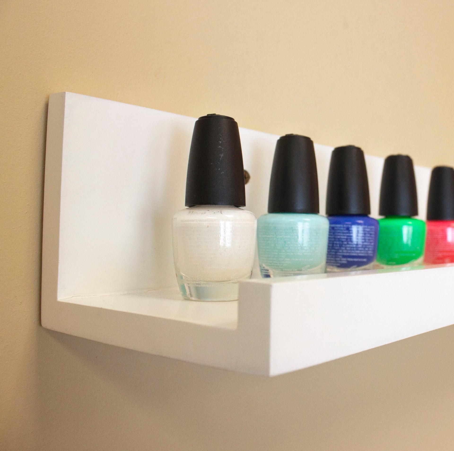 slide 3 of 6, allen + roth 30-in L x 4.5-in D x 3.5-in H White MDF Rectangular Floating shelf, 1 ct