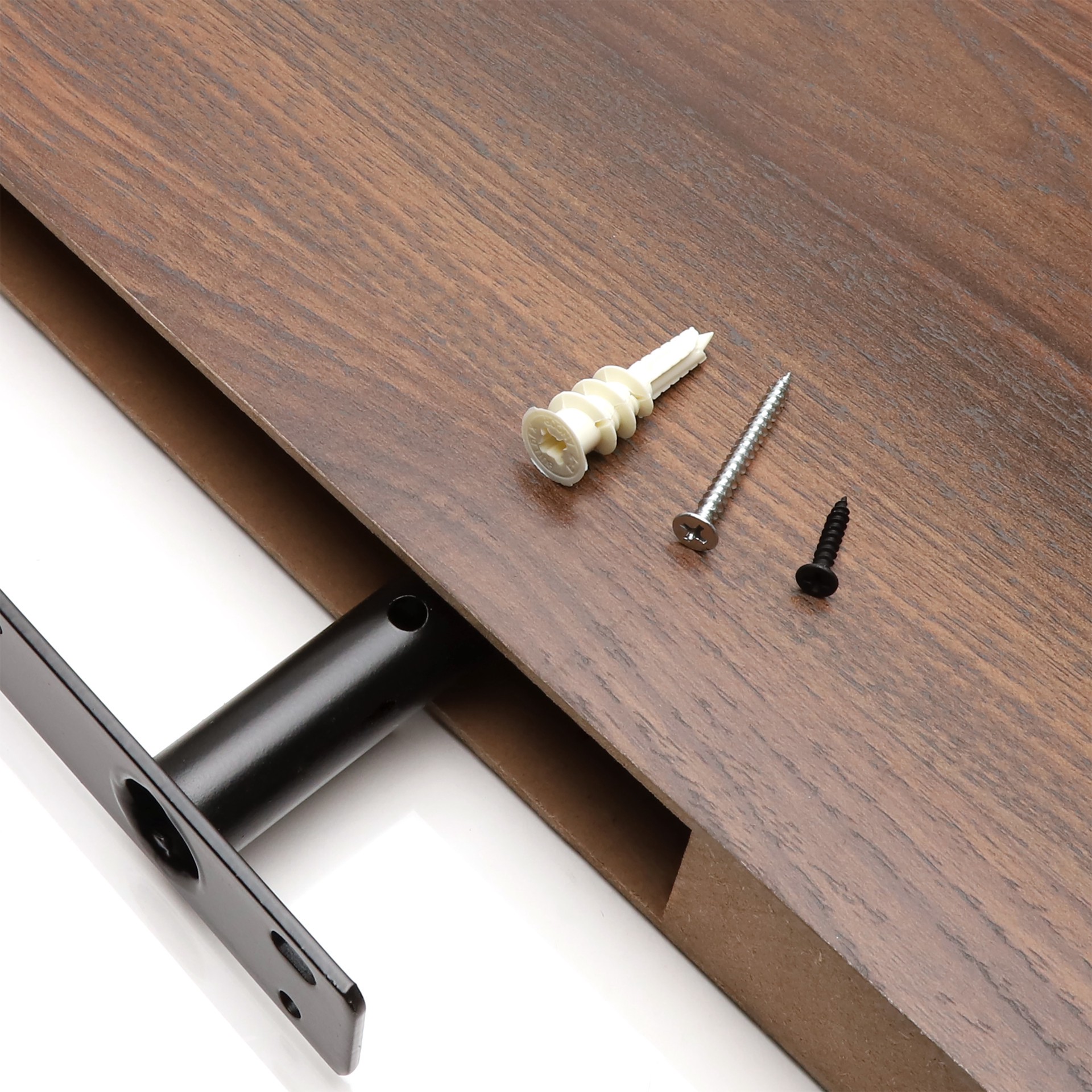 slide 6 of 6, allen + roth 7.8-in D x 23.6-in L Dark Oak MDF Rectangular Floating shelf, 1 ct