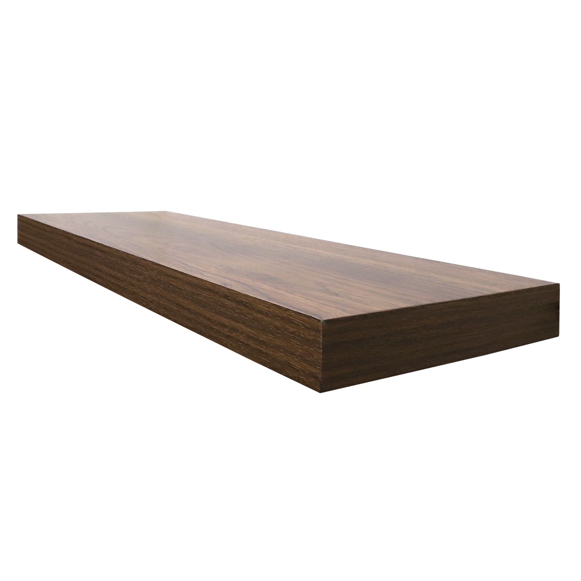 slide 3 of 6, allen + roth 7.8-in D x 23.6-in L Dark Oak MDF Rectangular Floating shelf, 1 ct