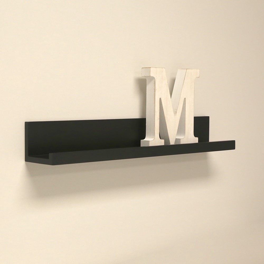 slide 2 of 6, allen + roth 4.5-in D x 30-in L Black MDF Rectangular Floating shelf, 1 ct