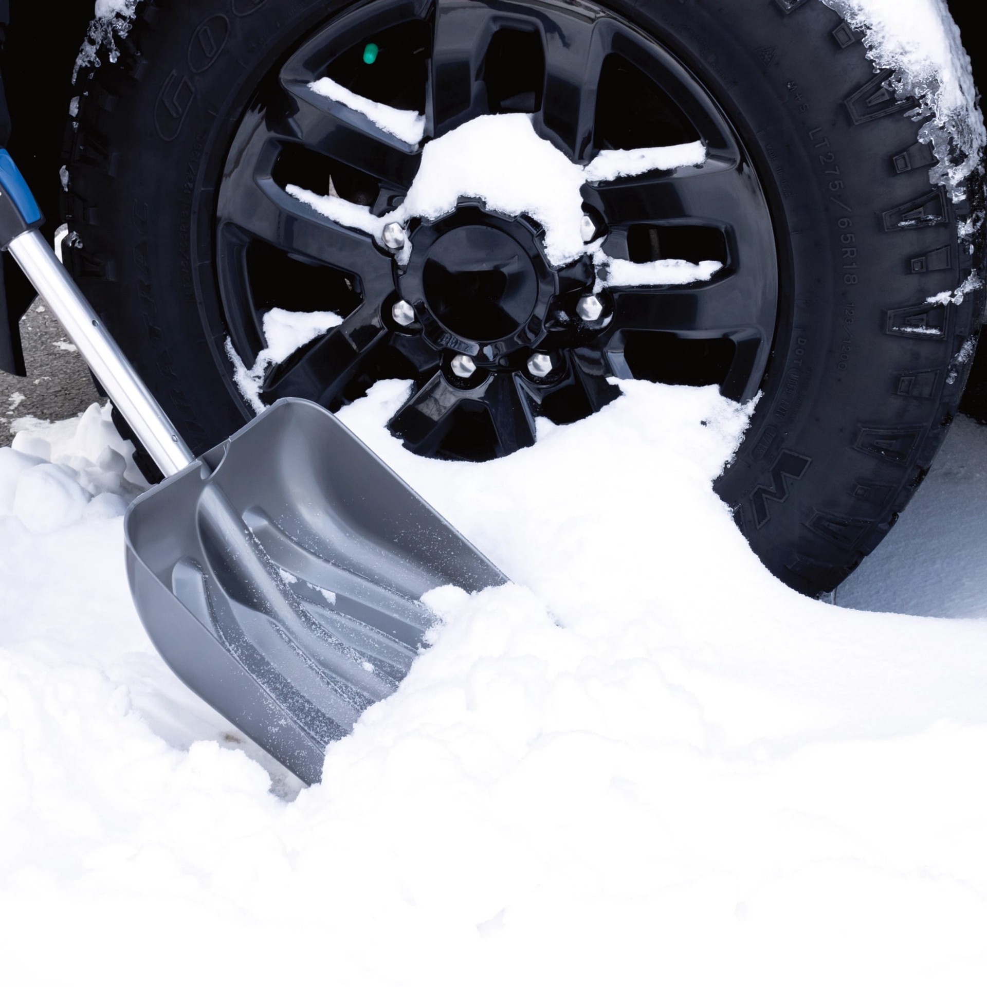 slide 4 of 5, Suncast 11-in Plastic Snow Shovel with 38.25-in Aluminum Handle, 1 ct