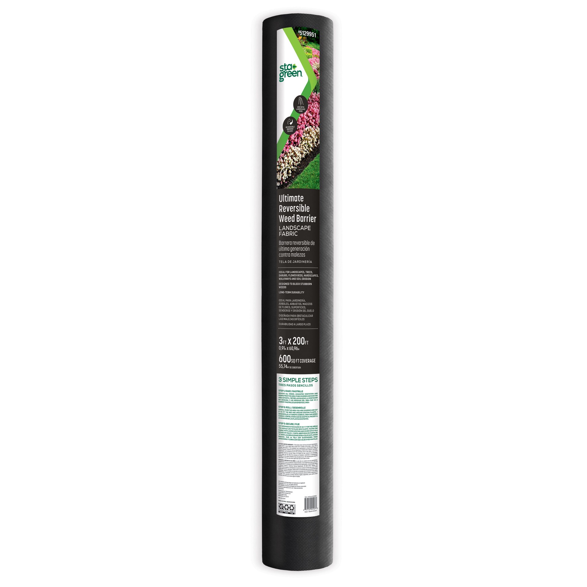 slide 1 of 6, Sta-Green 200-ft x 3-ft Ultimate Weed barrier Landscape Fabric, 1 ct