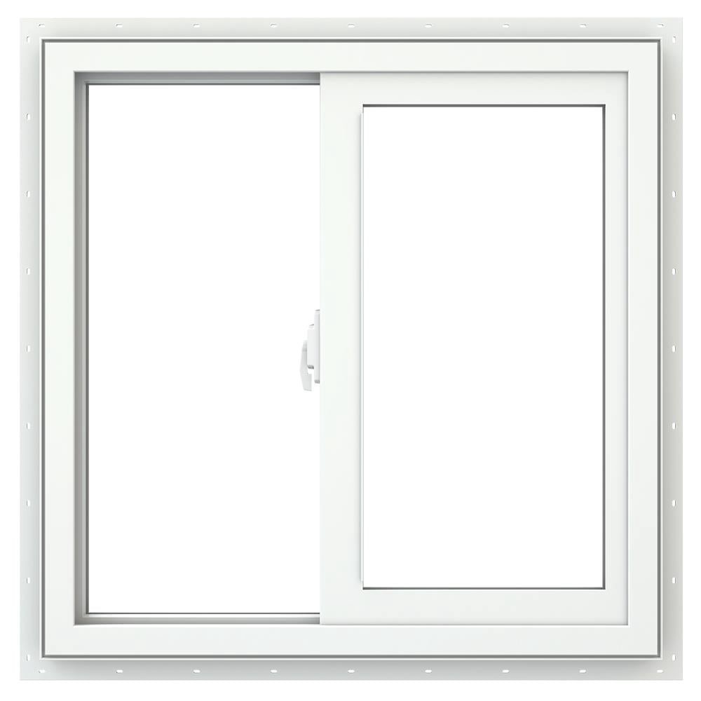 slide 3 of 6, JELD-WEN V-2500 White Exterior White Interior Left-Handed Vinyl Sliding Window Annealed Glass (Full Screen Included), 1 ct