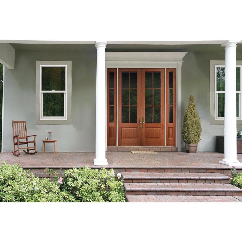 slide 2 of 6, JELD-WEN V-2500 23-1/2-in x 47-1/2-in White Exterior Vinyl New Construction Single Hung Window Low-E argon Double Pane Glass (Half Screen Included), 1 ct