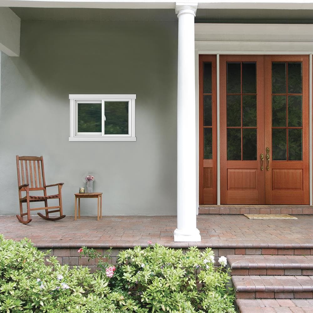 slide 4 of 6, JELD-WEN V-2500 White Exterior White Interior Left-Handed Vinyl Sliding Window Annealed Glass (Full Screen Included), 1 ct