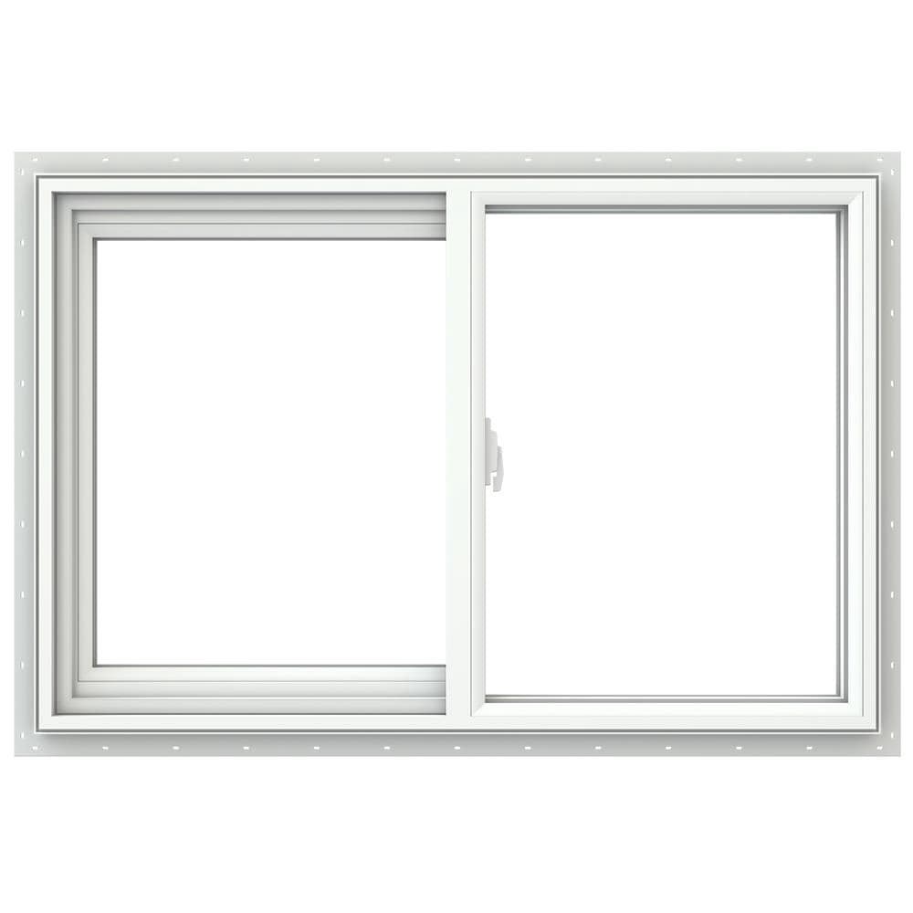 slide 1 of 6, JELD-WEN V-2500 White Exterior White Interior Left-Handed Vinyl Sliding Window Annealed Glass (Full Screen Included), 1 ct