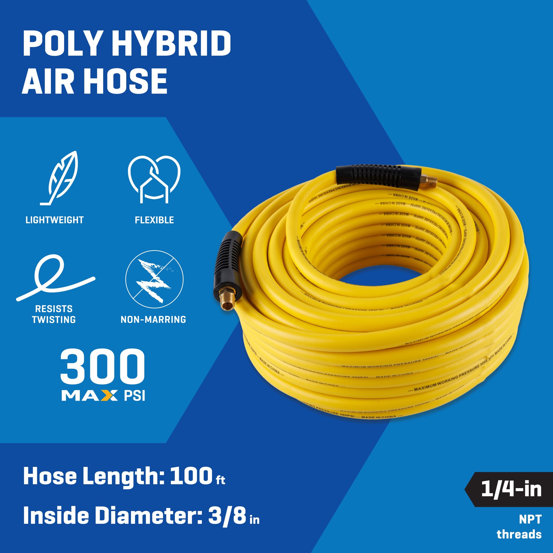 slide 2 of 6, Kobalt Poly Hybrid 3/8-in X 100-Ft, 1 ct