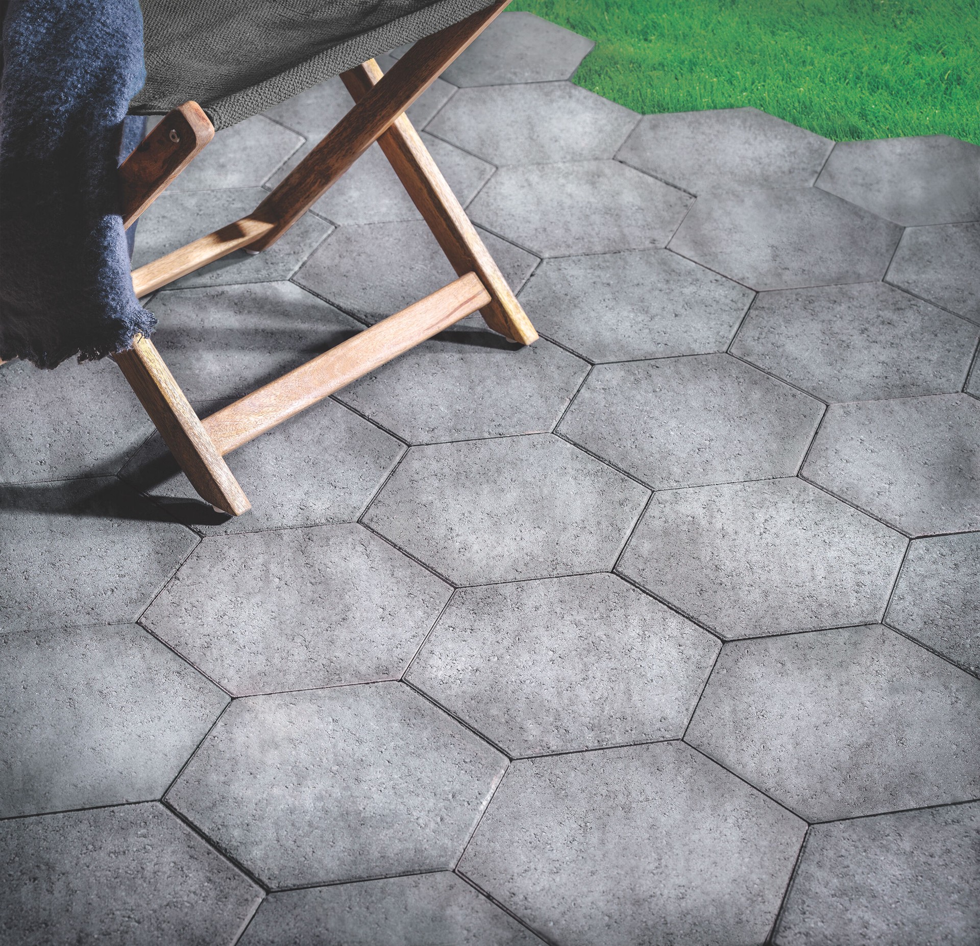 slide 4 of 6, Oldcastle 12-in L x 10-in W x 2-in H Hexagon Rio Blend Concrete Patio stone, 1 ct