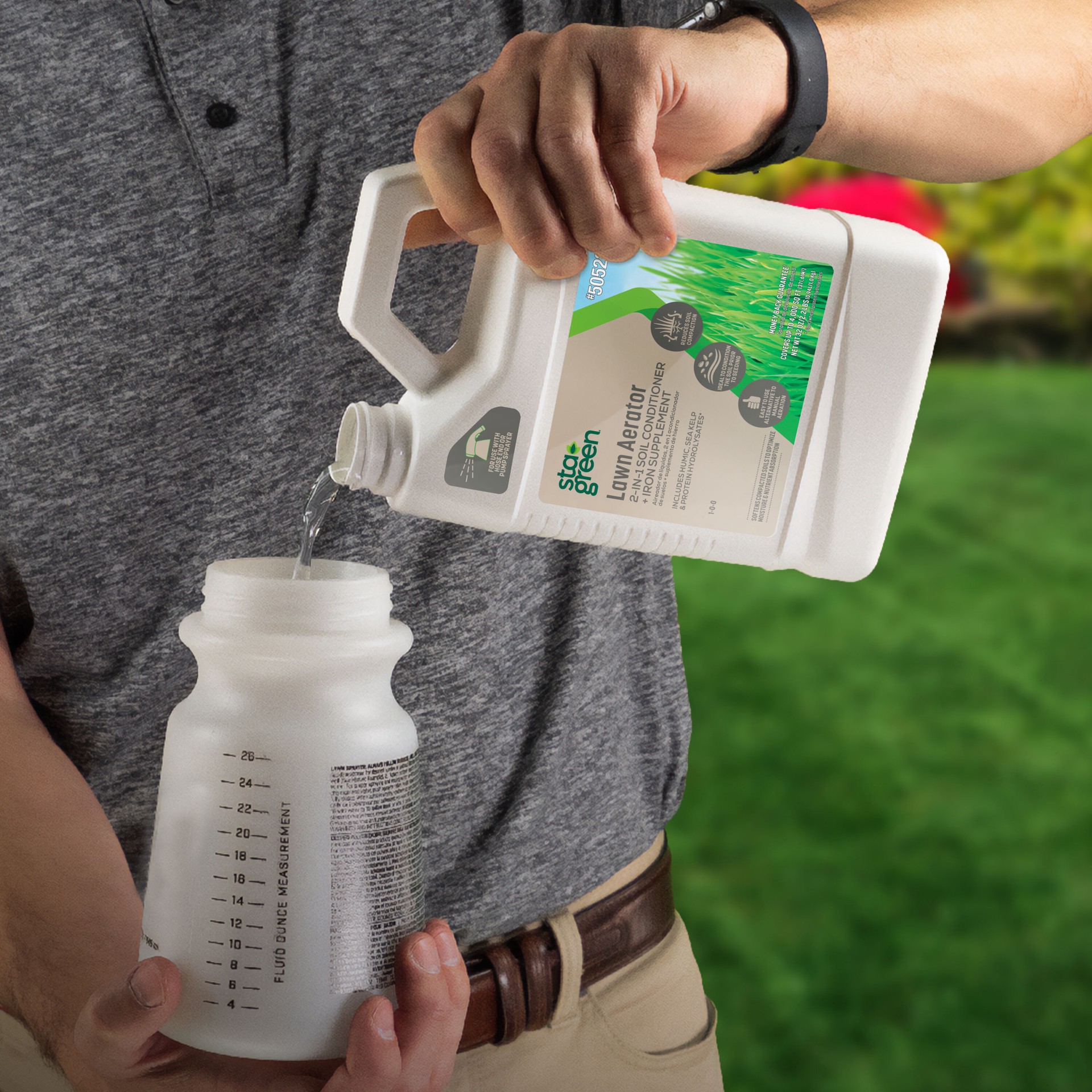 slide 3 of 4, Sta-Green Lawn Aerator 32-oz 4000-sq ft 1-0-0 Natural All Purpose Lawn Fertilizer, 1 ct