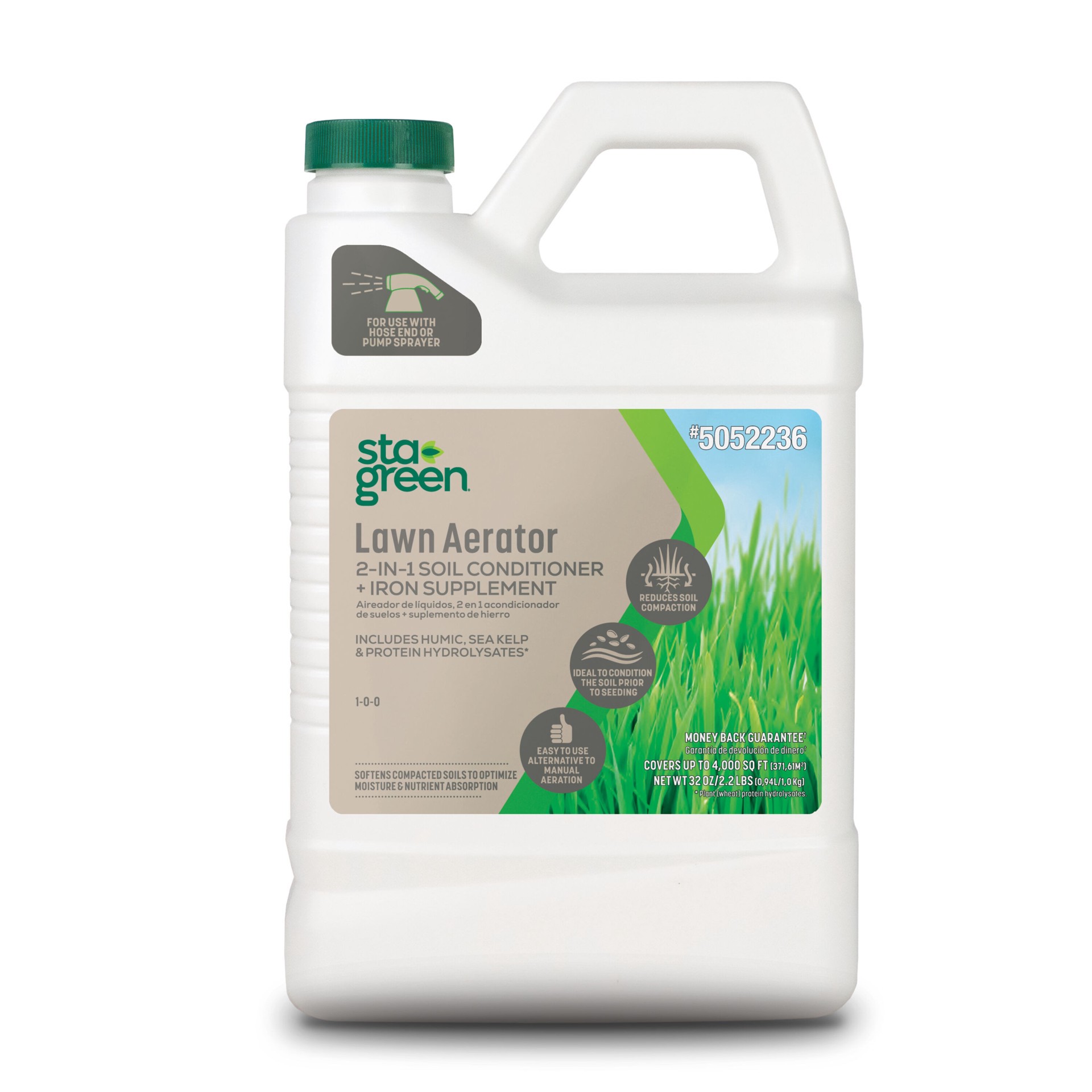 slide 1 of 4, Sta-Green Lawn Aerator 32-oz 4000-sq ft 1-0-0 Natural All Purpose Lawn Fertilizer, 1 ct