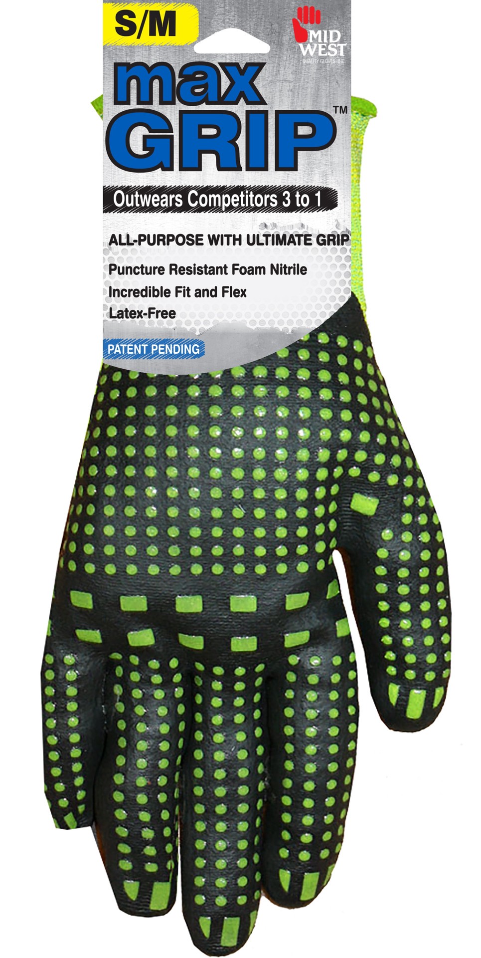 slide 2 of 6, MidWest Quality Gloves, Inc. Medium Green Nitrile dipped Nitrile Everyday Gloves 1 -Pairs, 1 ct