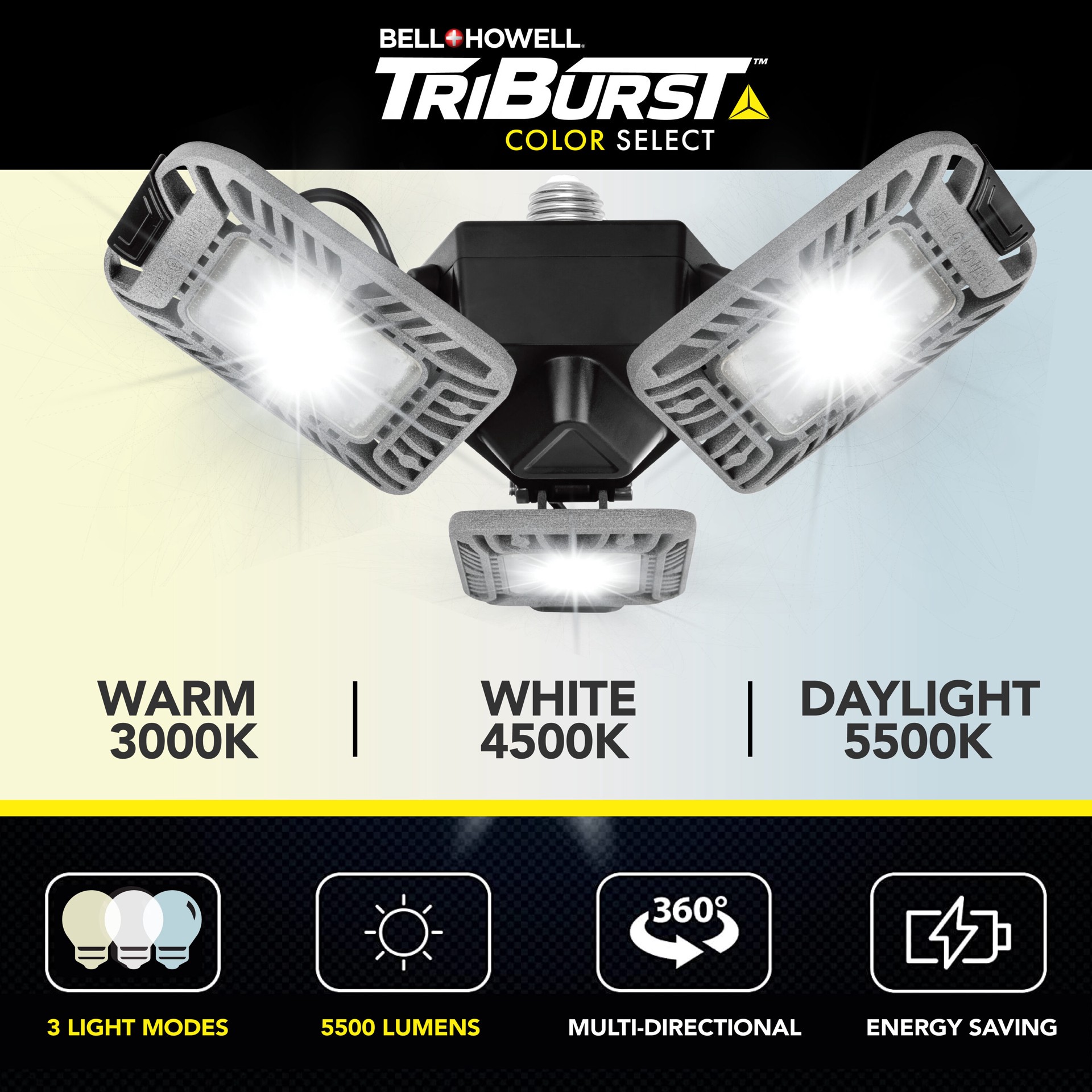 slide 2 of 6, BELL + HOWELL 1-ft 5500 Lumens Aluminum Daylight LED Linear Garage Shop Light, 1 ct