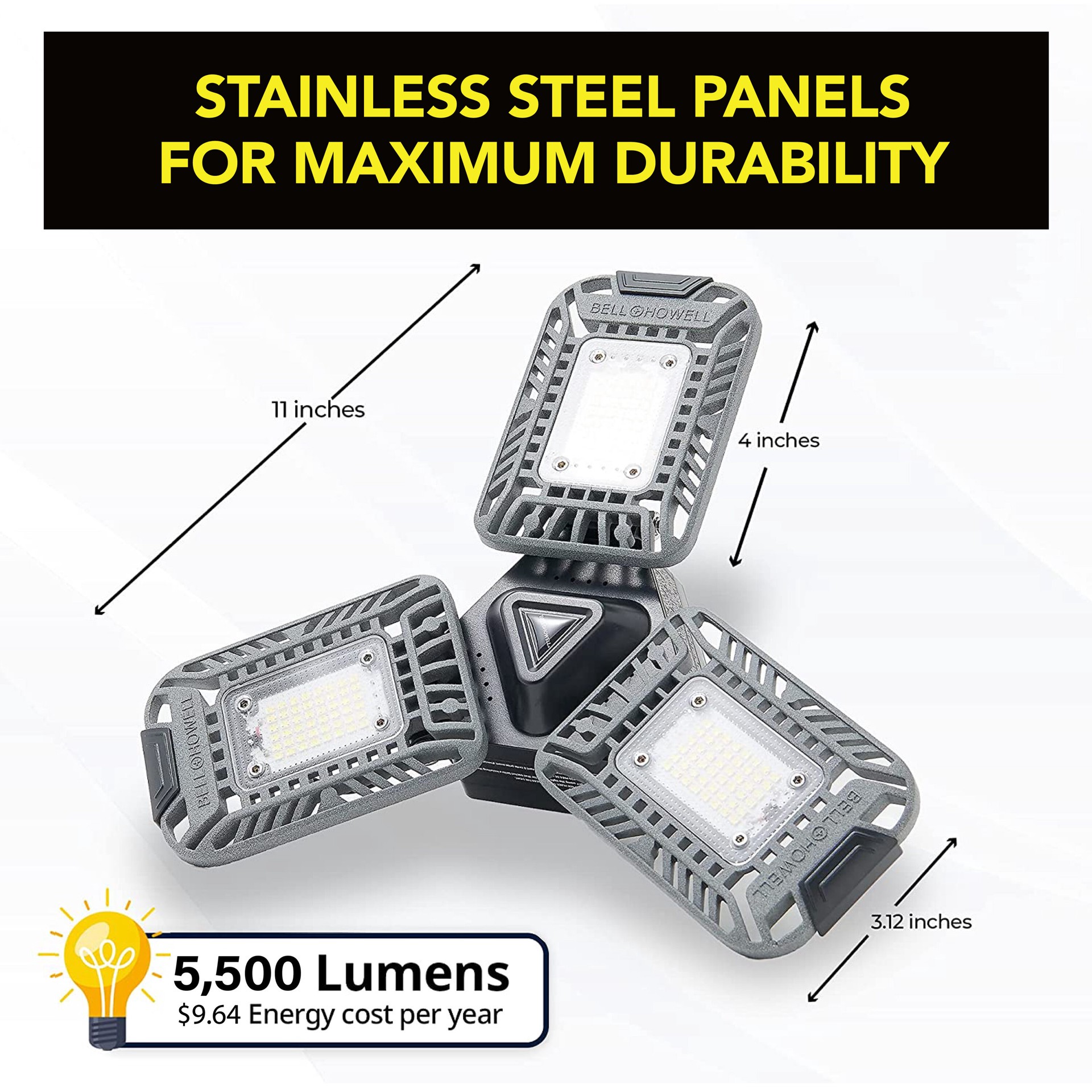 slide 3 of 6, BELL + HOWELL 1-ft 5500 Lumens Aluminum Daylight LED Linear Garage Shop Light, 1 ct