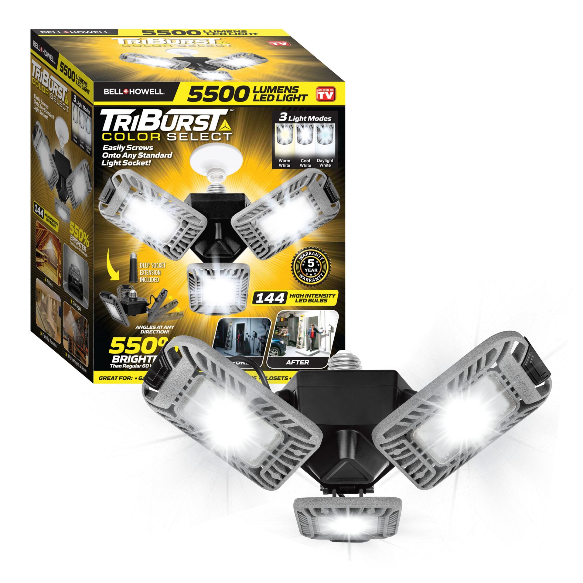 slide 1 of 6, BELL + HOWELL 1-ft 5500 Lumens Aluminum Daylight LED Linear Garage Shop Light, 1 ct