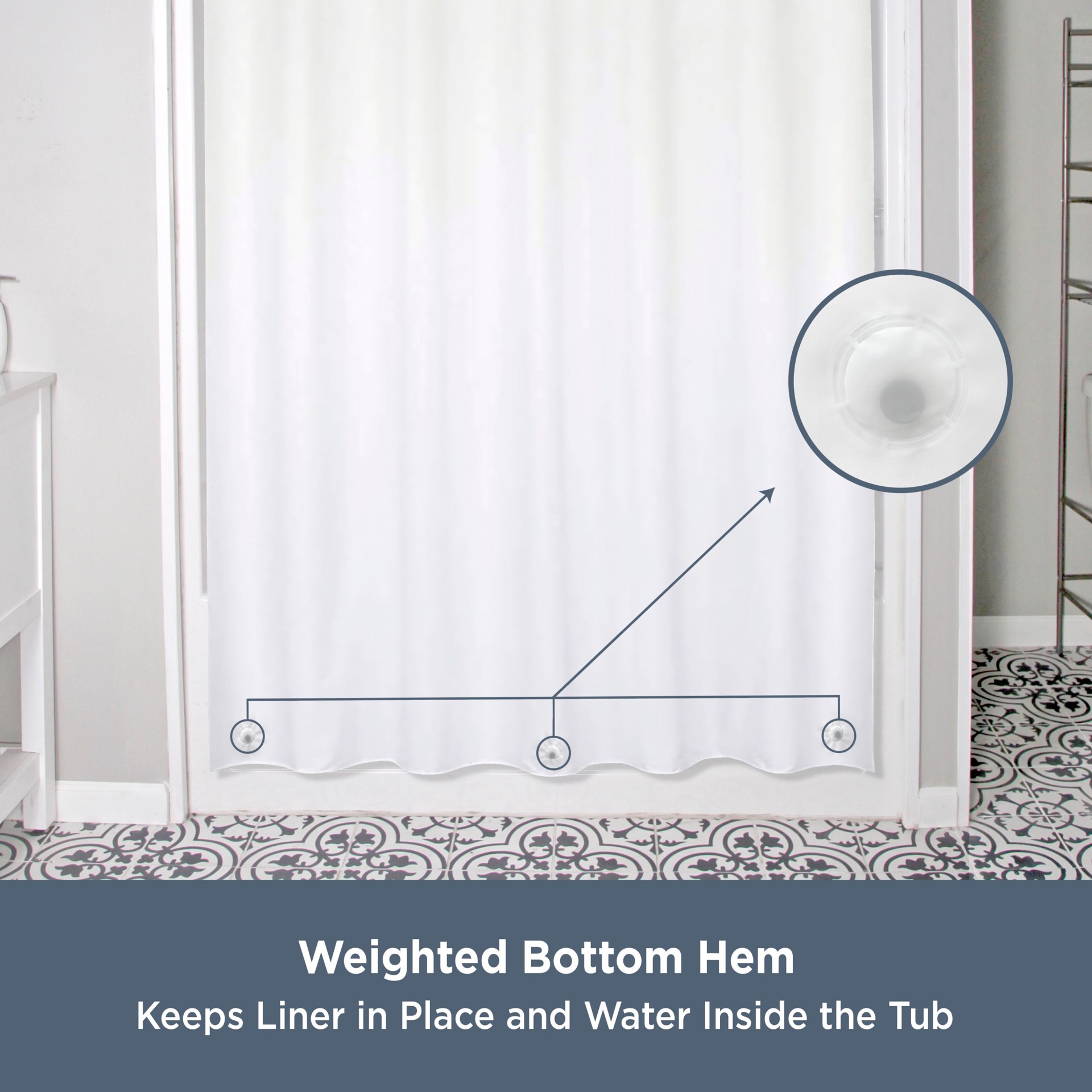 slide 6 of 6, Style Selections Microban Protected Heavy Weight PEVA 70.0-in W x 72-in L White Solid Mildew Resistant EVA/PEVA Shower liner, 1 ct