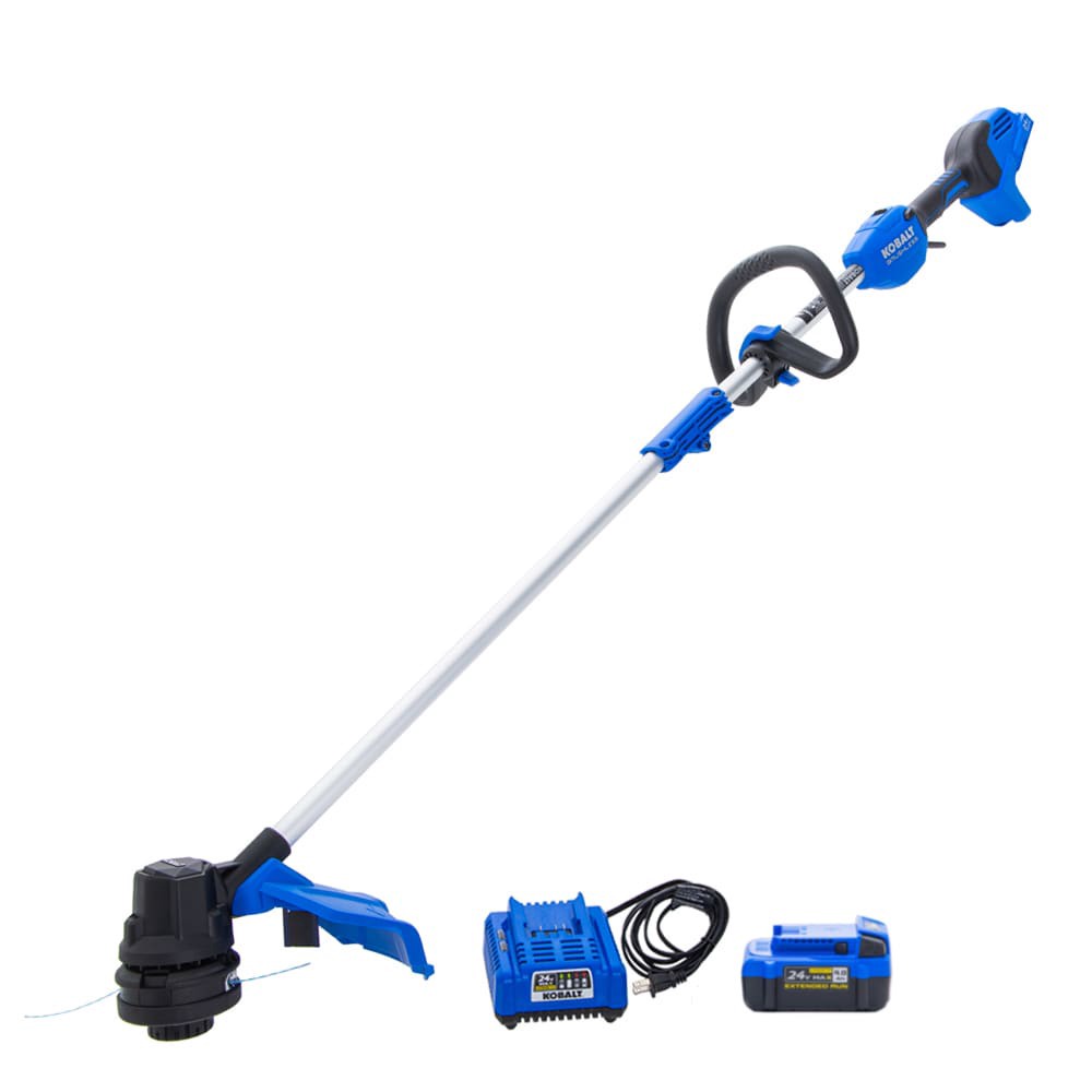 slide 5 of 6, Kobalt 24-volt 14-in Straight Shaft Battery String Trimmer 4.0 Ah (Battery Included) (Charger Included), 1 ct
