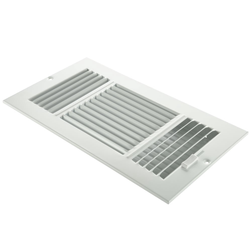 slide 4 of 6, RELIABILT 14-in x 6-in 3-way Steel White Sidewall/Ceiling Register, 1 ct