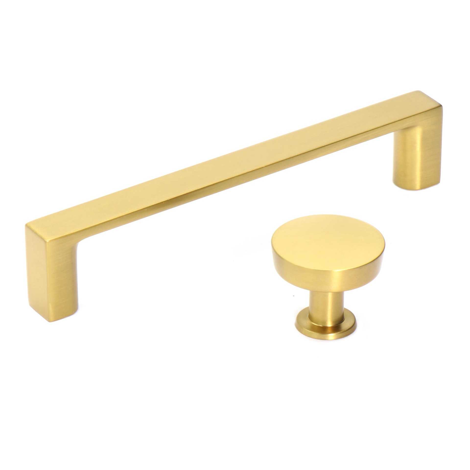 slide 2 of 6, Origin 21 Vero 5-1/16-in , 128mm Center to Center Brushed Gold Rectangular Bar Drawer Pull, 1 ct