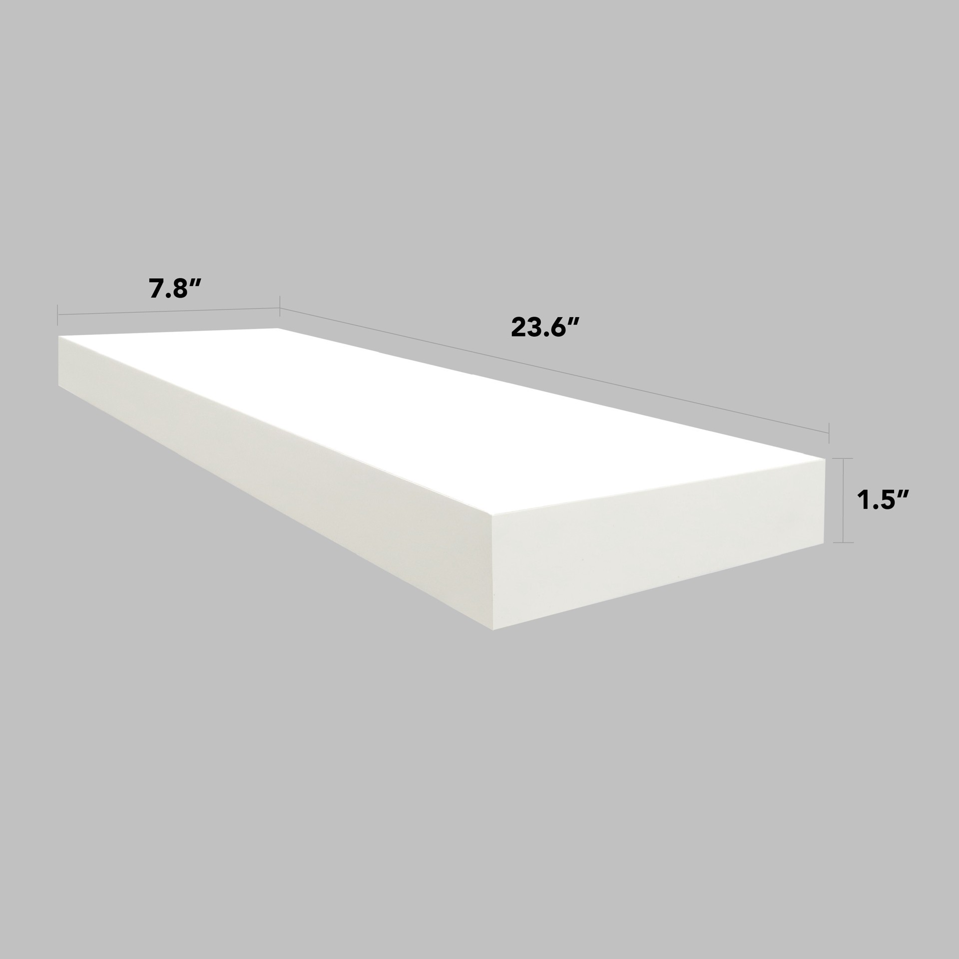 slide 6 of 6, allen + roth 7.8-in D x 23.6-in L White MDF Rectangular Floating shelf, 1 ct