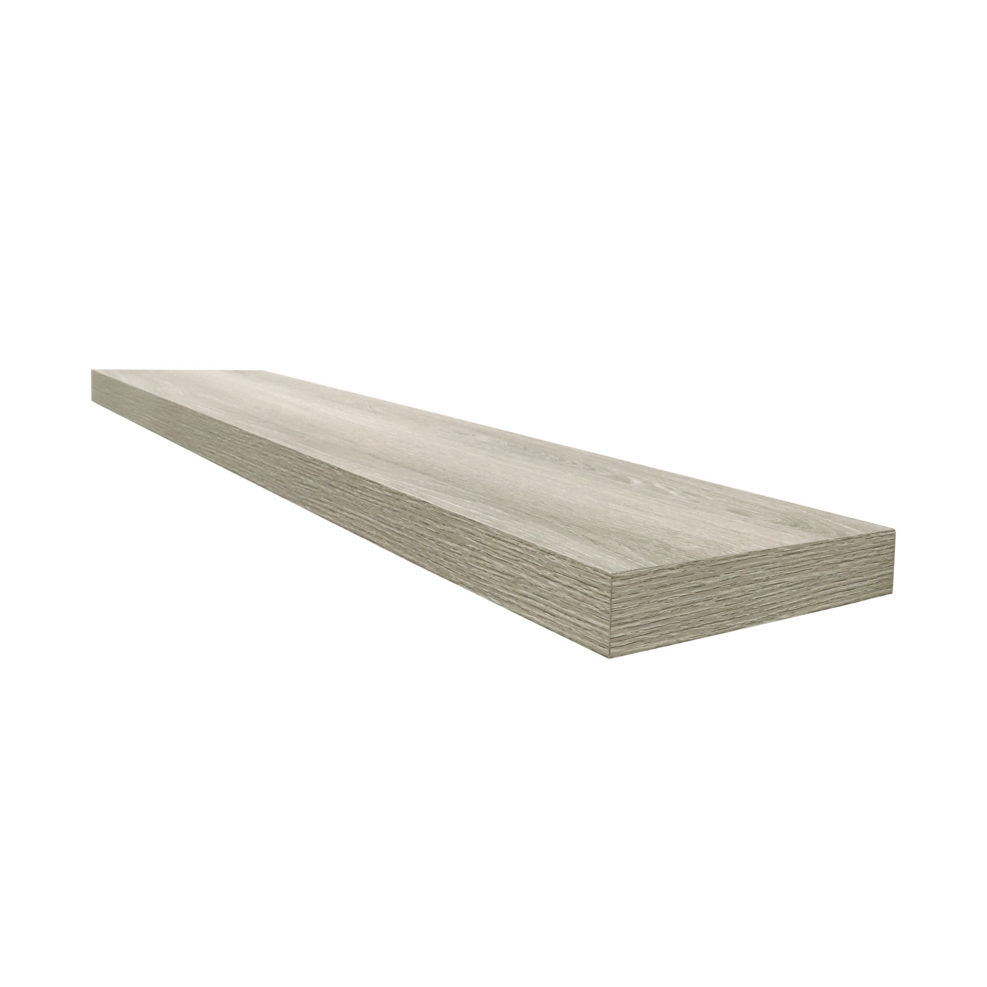slide 3 of 6, allen + roth 7.8-in D x 35.4-in L Driftwood MDF Rectangular Floating shelf, 1 ct