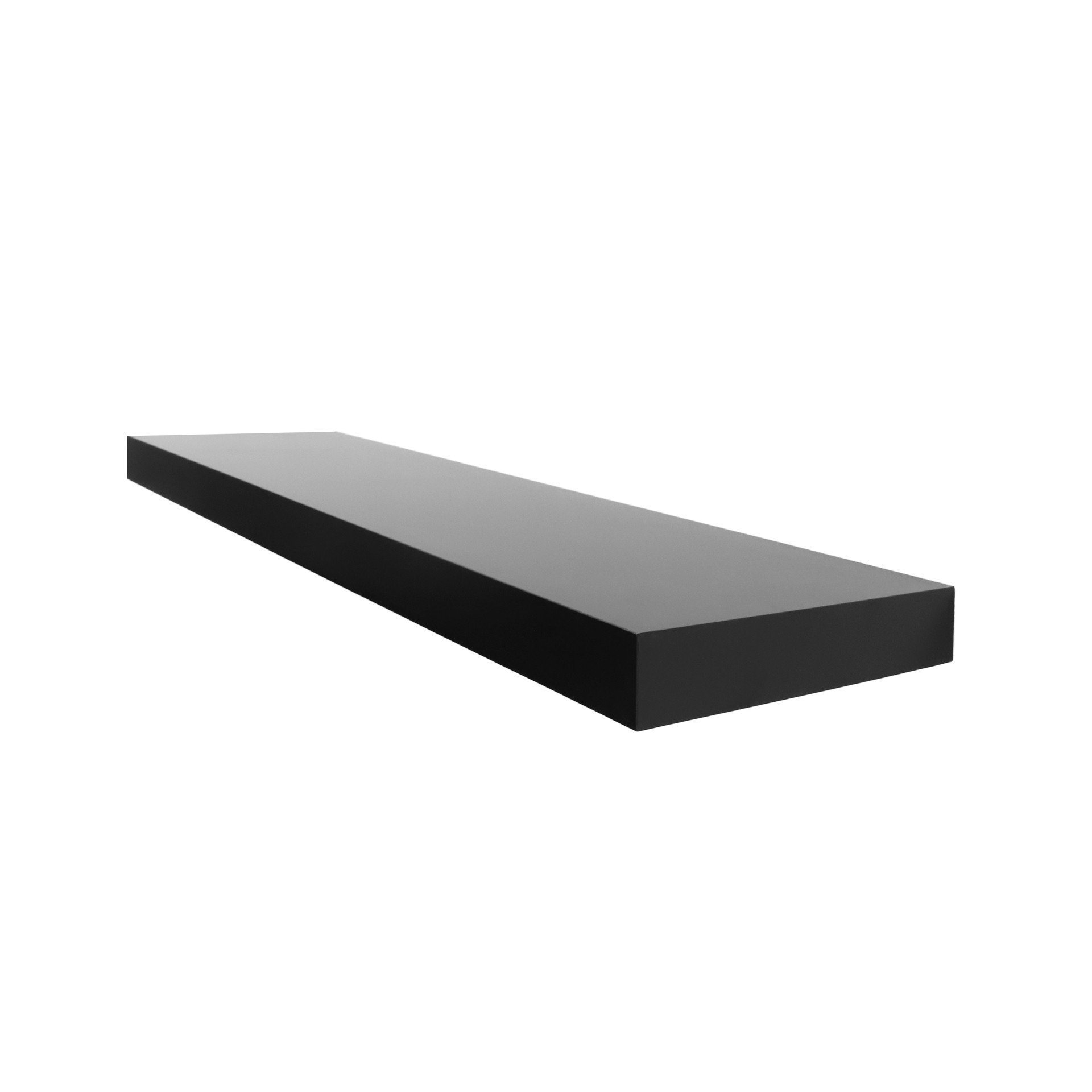 slide 3 of 6, allen + roth 7.8-in D x 23.6-in L Black MDF Rectangular Floating shelf, 1 ct