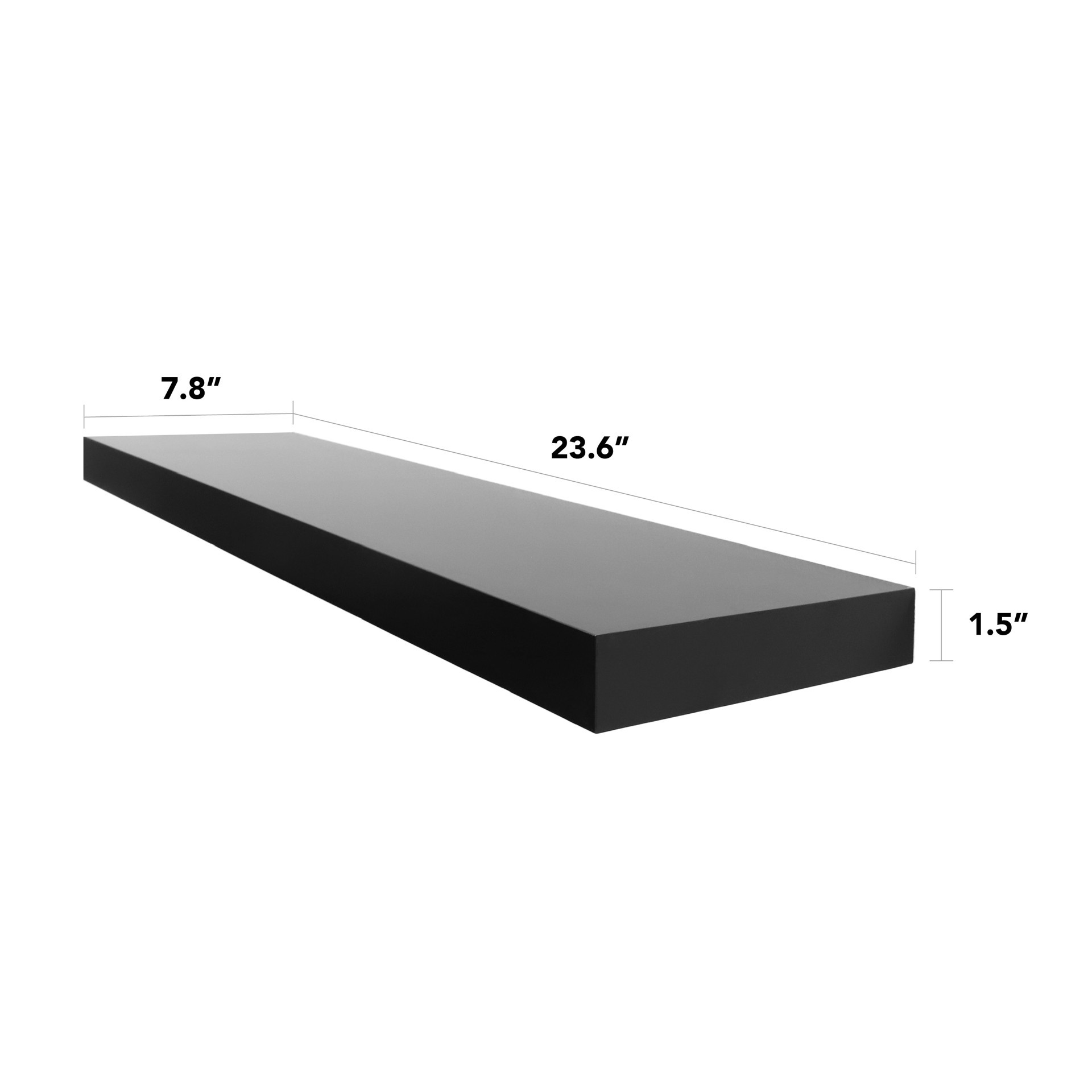 slide 4 of 6, allen + roth 7.8-in D x 23.6-in L Black MDF Rectangular Floating shelf, 1 ct