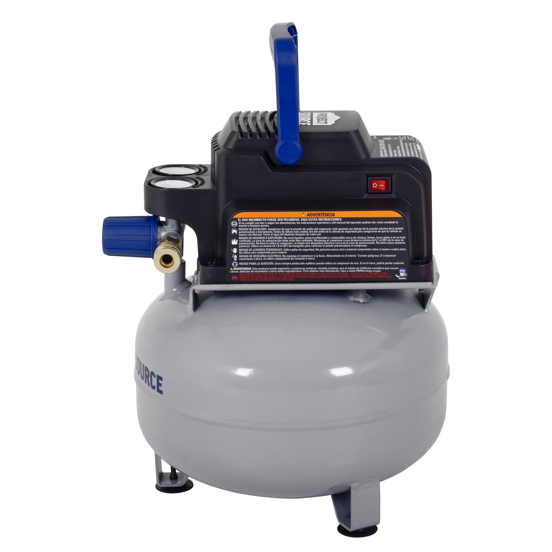 slide 3 of 6, Project Source 3-Gallon Portable Electric 110 PSI Pancake Air Compressor, 1 ct