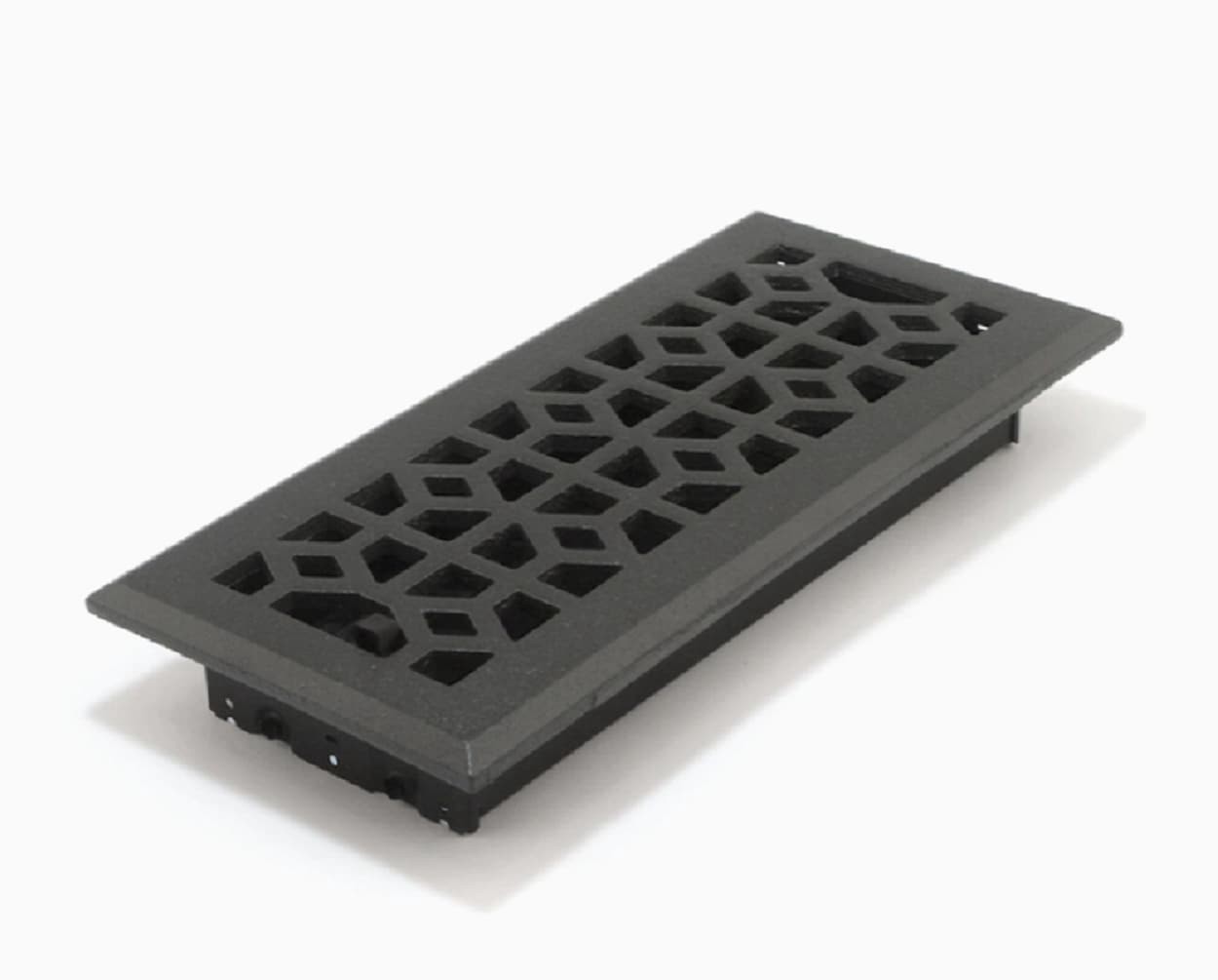 slide 2 of 6, allen + roth 4-in x 10-in Maximum airflow Steel Pewter Marquis Design Floor Register, 1 ct