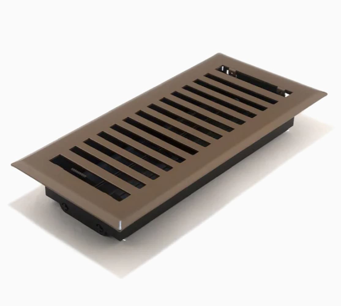 slide 2 of 6, allen + roth 4-in x 10-in Maximum Airflow Steel Brown Floor Register, 1 ct