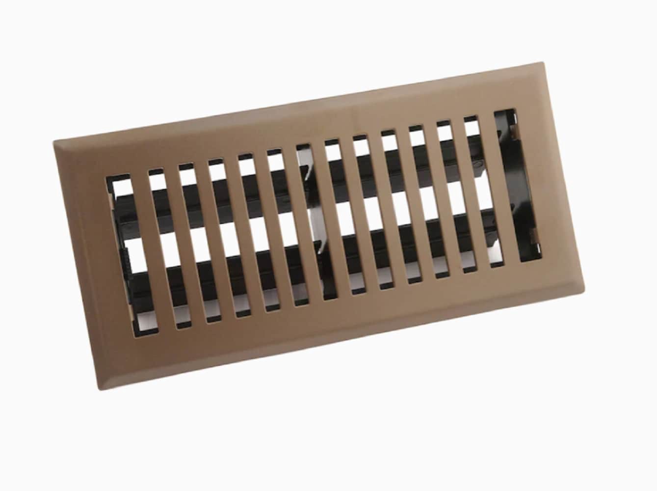 slide 3 of 6, allen + roth 4-in x 10-in Maximum Airflow Steel Brown Floor Register, 1 ct