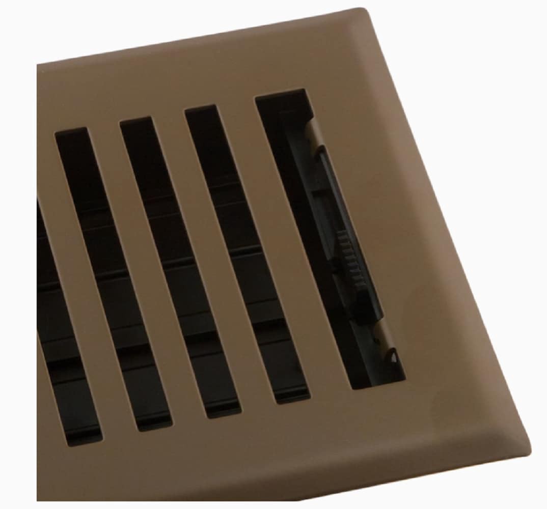 slide 4 of 6, allen + roth 4-in x 10-in Maximum Airflow Steel Brown Floor Register, 1 ct