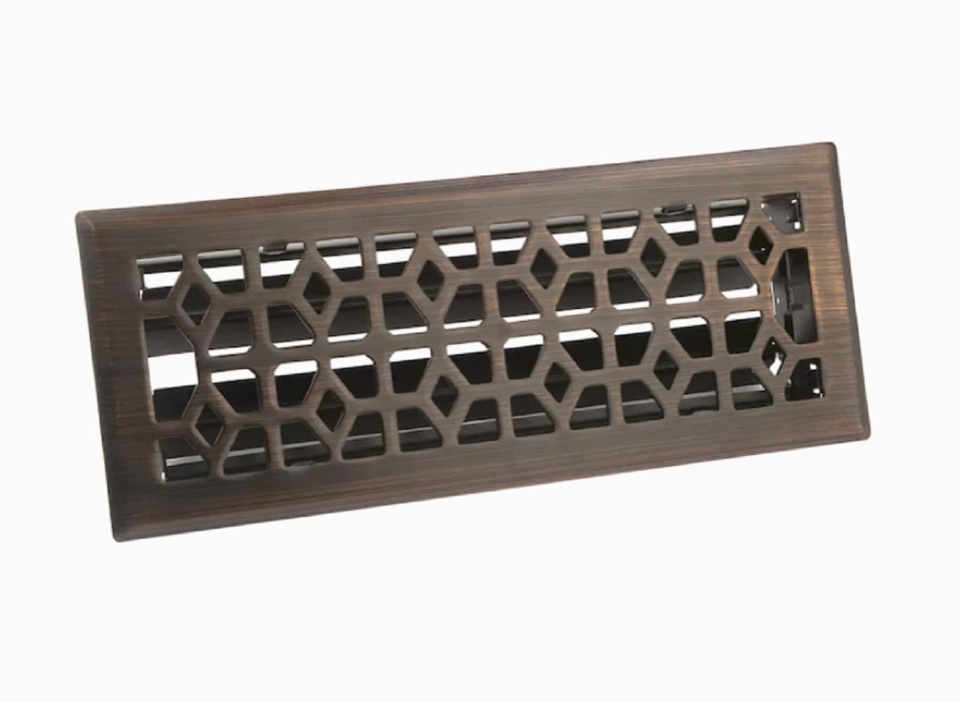 slide 3 of 6, allen + roth 4-in x 12-in Maximum airflow Steel Oil-Rubbed Bronze Marquis Design Floor Register, 1 ct