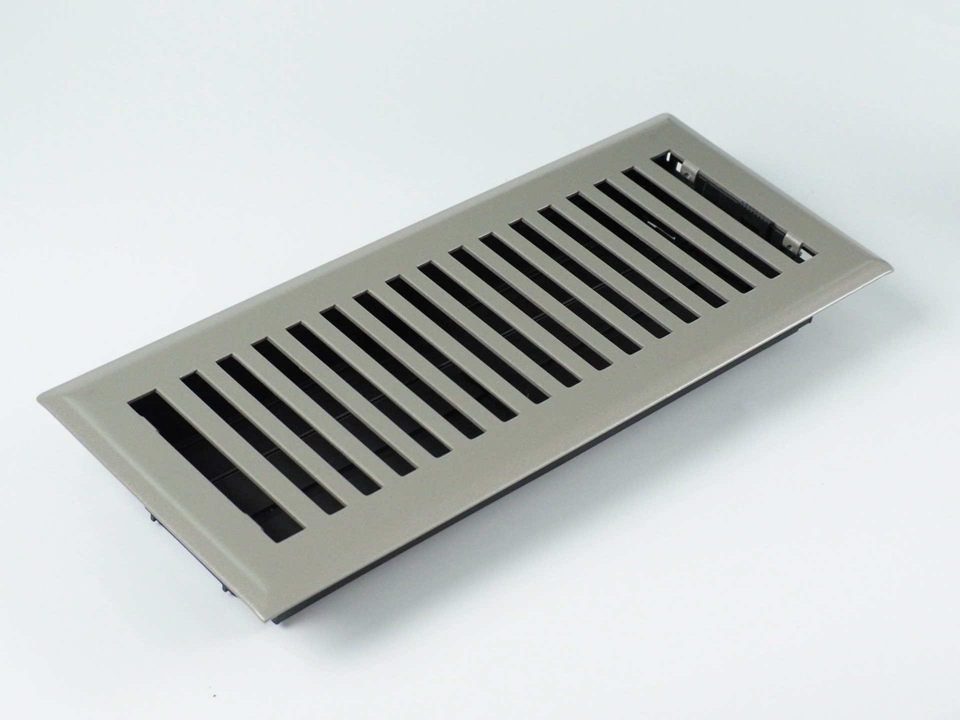 slide 2 of 6, allen + roth 4-in x 12-in Maximum airflow Steel Satin Nickel Brooklyn Design Floor Register, 1 ct