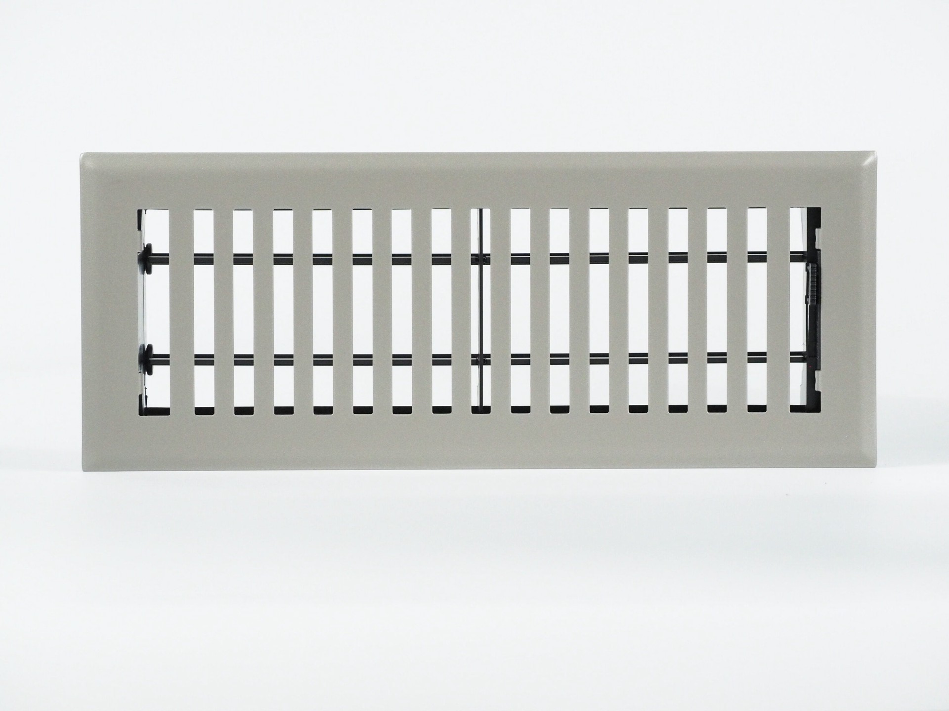 slide 3 of 6, allen + roth 4-in x 12-in Maximum airflow Steel Satin Nickel Brooklyn Design Floor Register, 1 ct