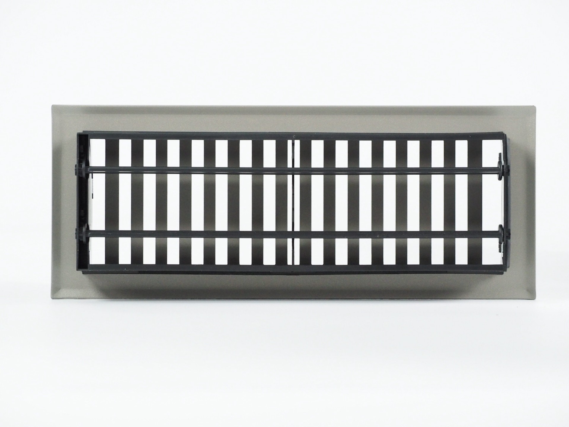 slide 4 of 6, allen + roth 4-in x 12-in Maximum airflow Steel Satin Nickel Brooklyn Design Floor Register, 1 ct