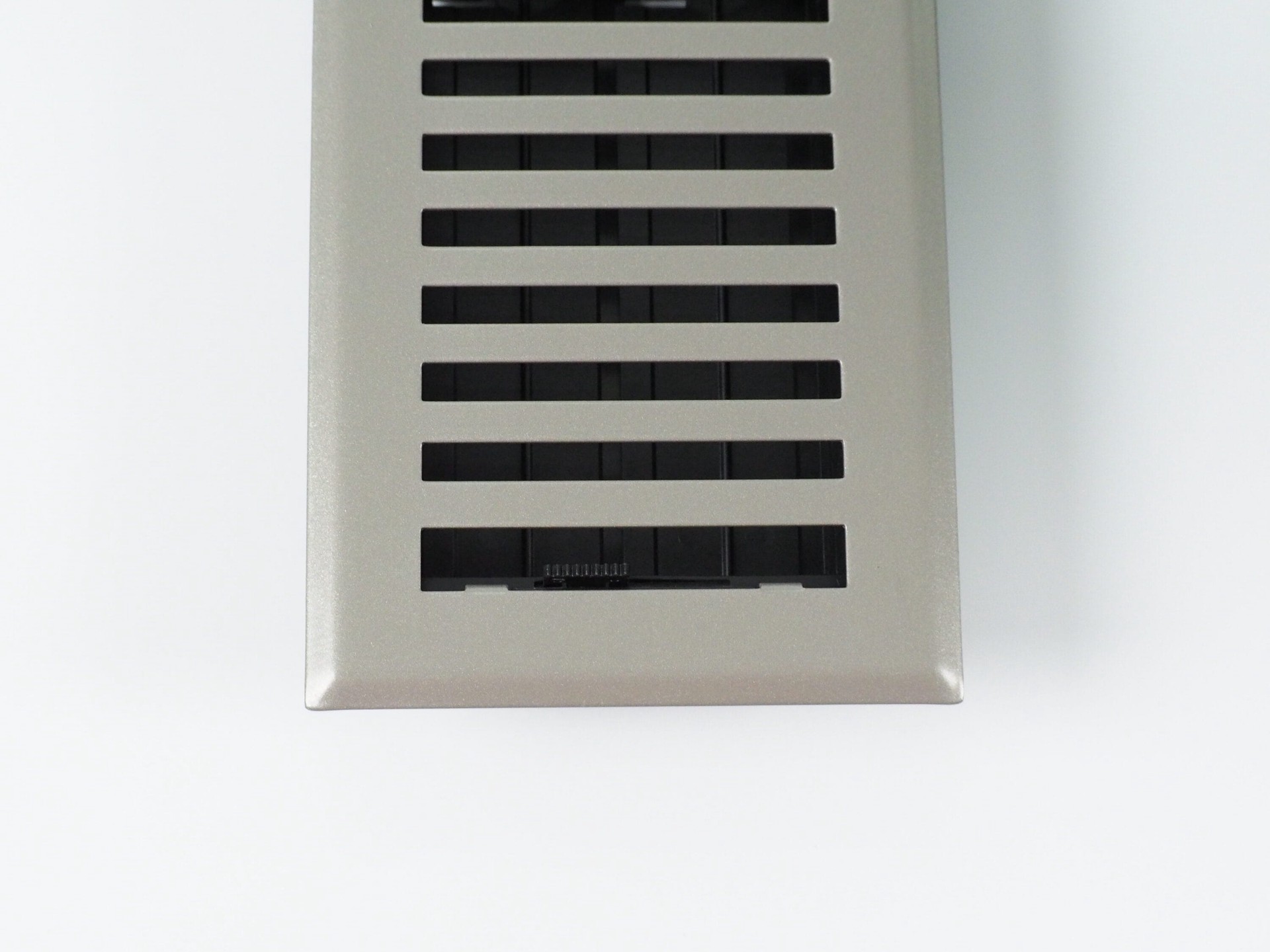 slide 5 of 6, allen + roth 4-in x 12-in Maximum airflow Steel Satin Nickel Brooklyn Design Floor Register, 1 ct