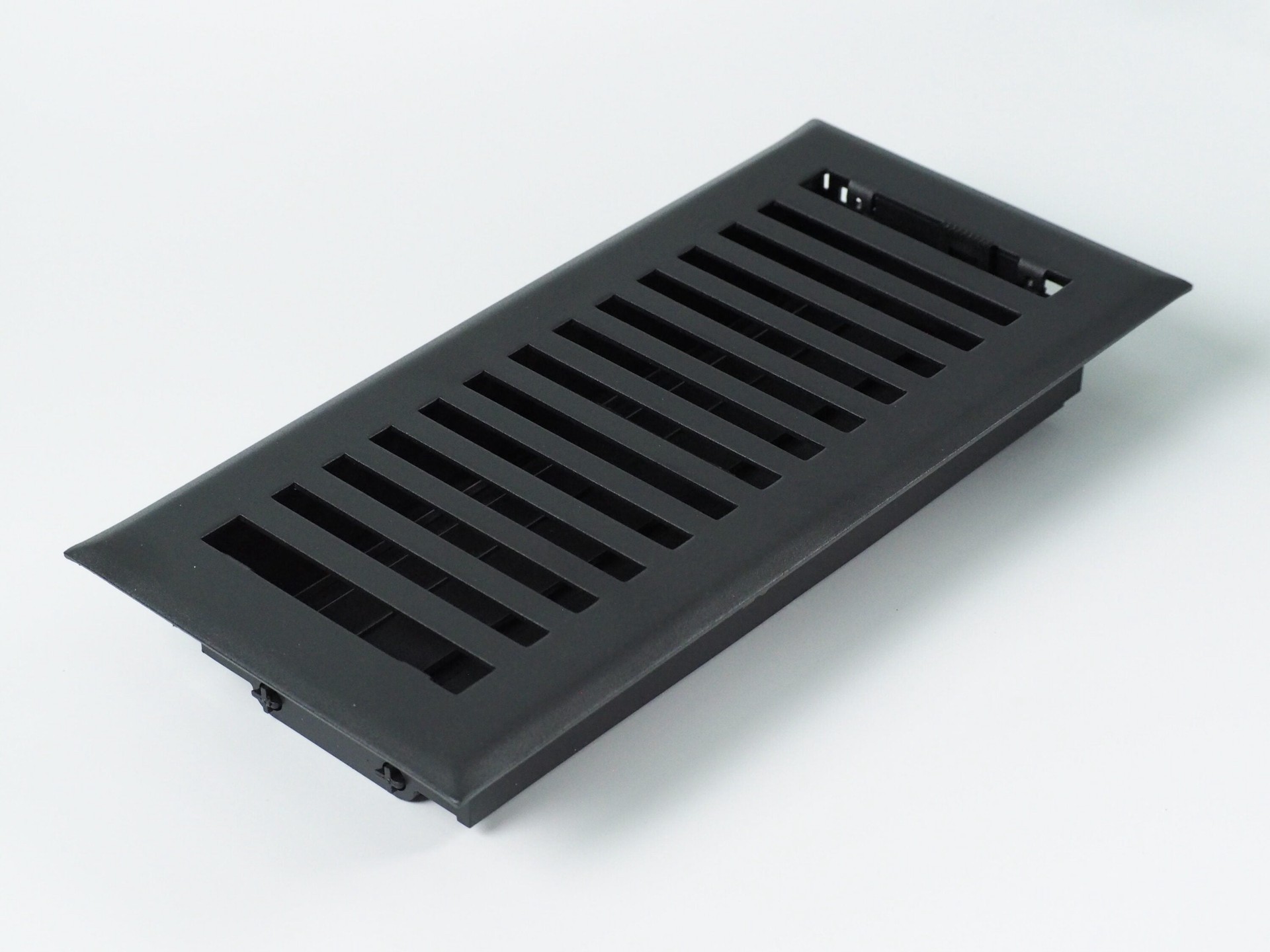 slide 3 of 6, allen + roth 4-in x 10-in Maximum airflow Steel Matte Black Brooklyn Design Floor Register, 1 ct