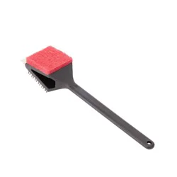 Master Forge Oversized Dual Head Grill Brush 15-in Plastic Handle with Scraper Blade