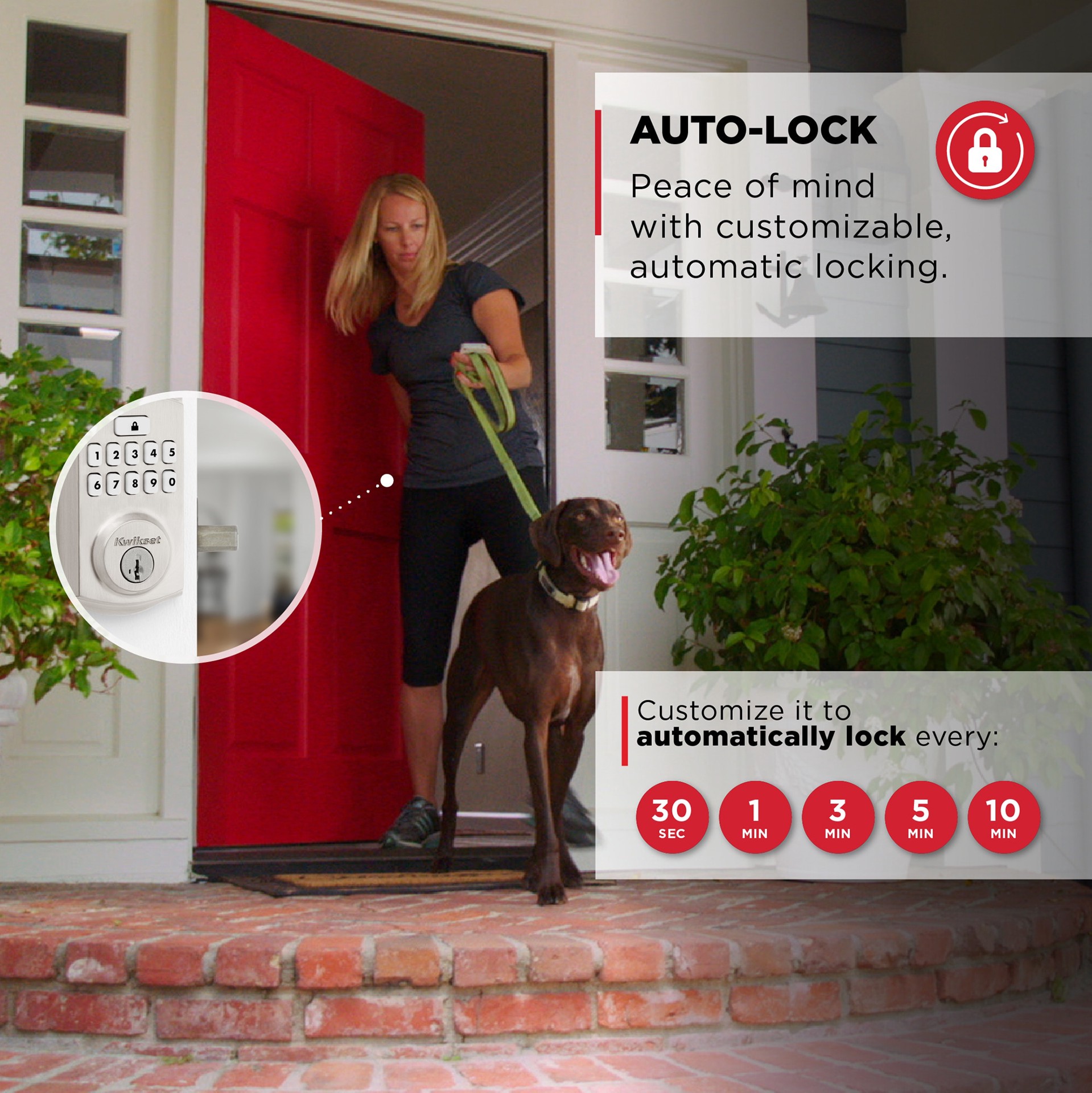 slide 5 of 6, Kwikset SmartCode 260 Traditional Satin Nickel Keypad Electronic Deadbolt Lock ft. SmartKey Security, 1 ct