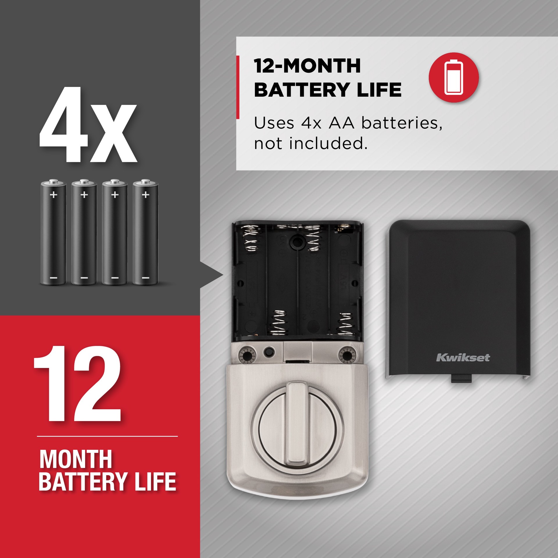 slide 6 of 6, Kwikset SmartCode 270 Touchpad Traditional Satin Nickel Keypad Electronic Deadbolt Lock ft. SmartKey Security, 1 ct
