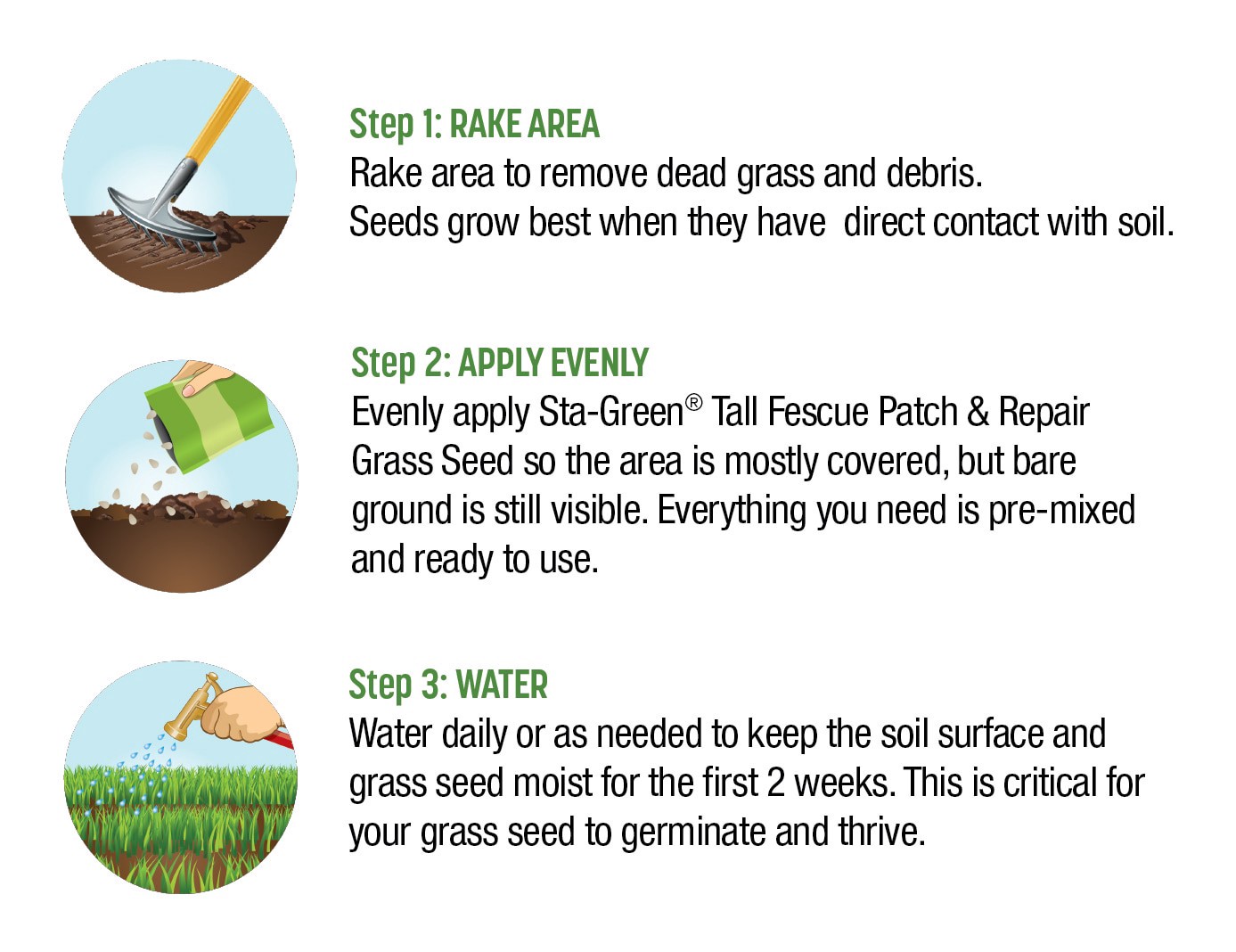 slide 2 of 6, Sta-Green 3-in-1 Patch and Repair Tall fescue Lawn Repair Mix, 1 ct