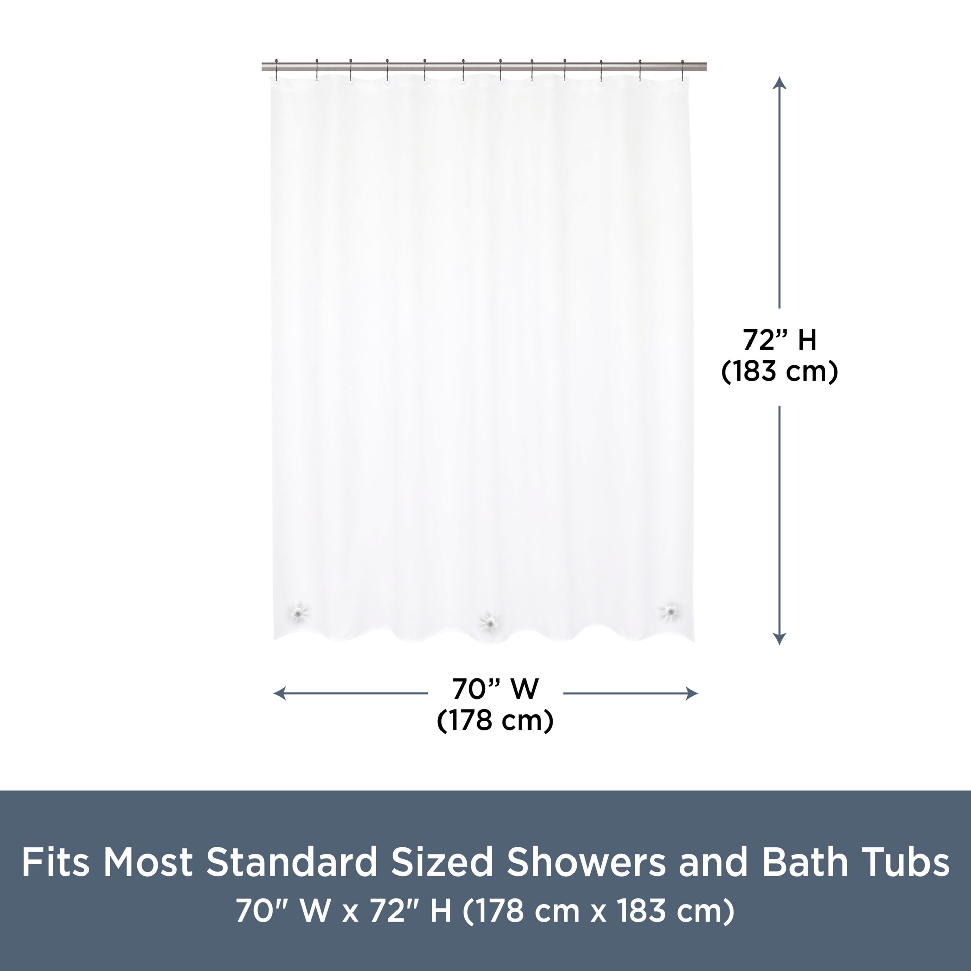 slide 6 of 6, Style Selections Lightweight PEVA 70.0-in W x 72-in L Clear Solid EVA/PEVA Shower liner, 1 ct