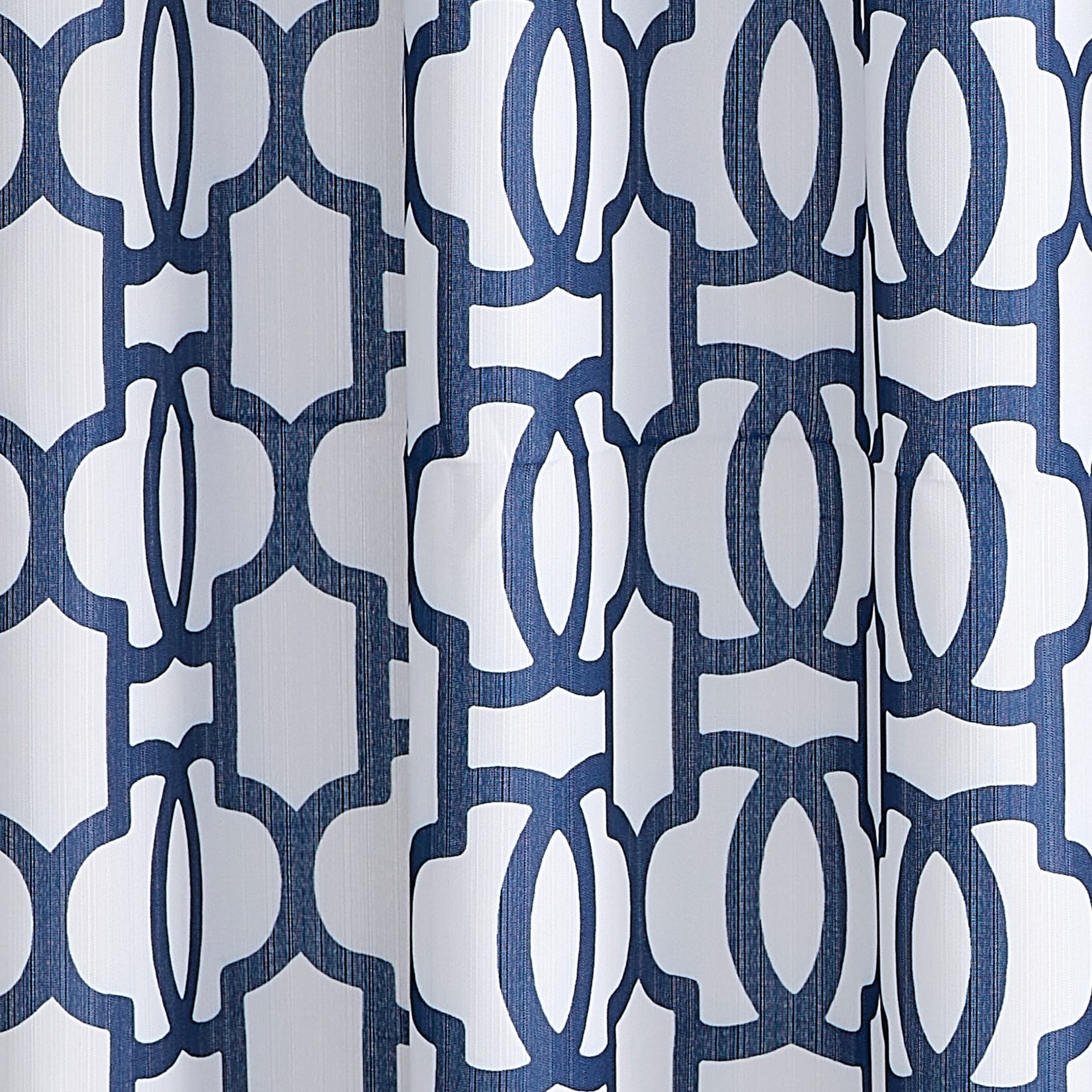 slide 3 of 5, allen + roth 72.0-in W x 72-in L Blue Lattice Polyester Shower curtain, 1 ct